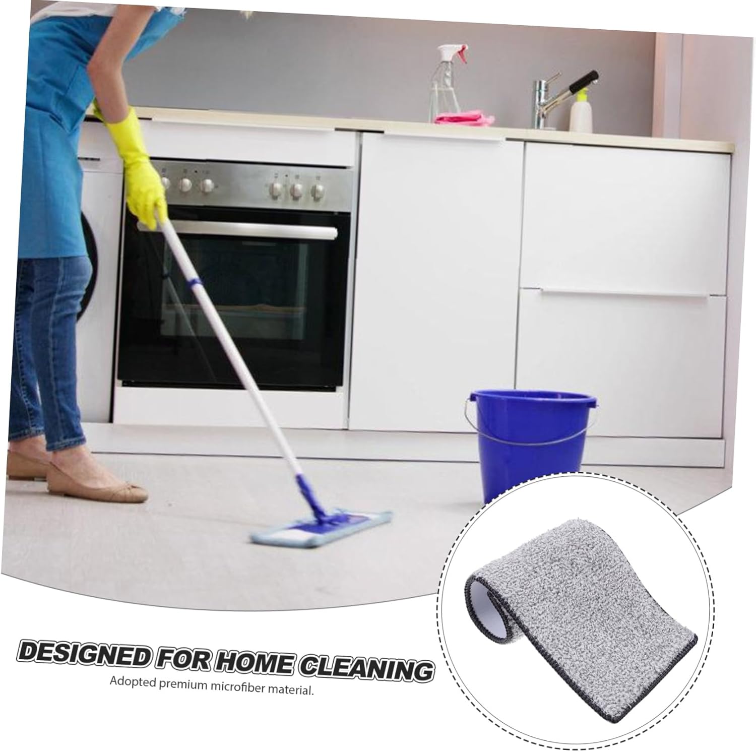 10pcs Reusable Microfiber Mop Pads for Hardwood Tile and Other Surfaces