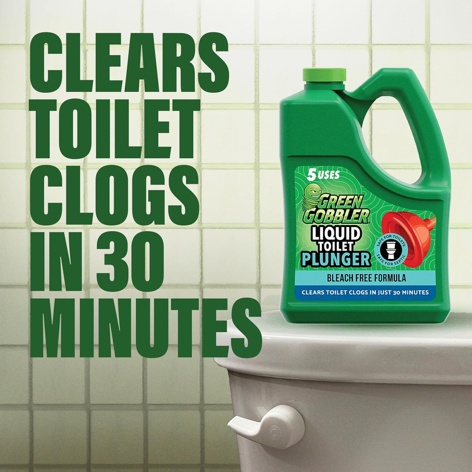 Green Gobbler Liquid Toilet Plunger - 5 Uses No Plunger Needed 1