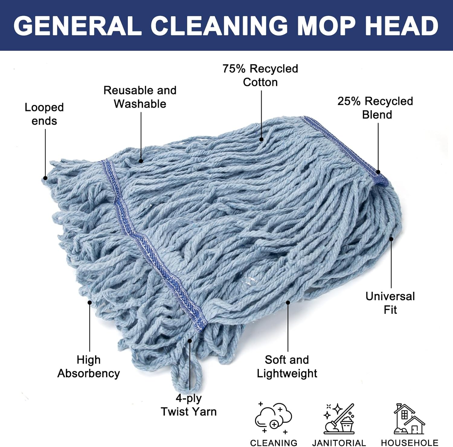 KeFanta 3 Pack Heavy Duty Mop Head Refill