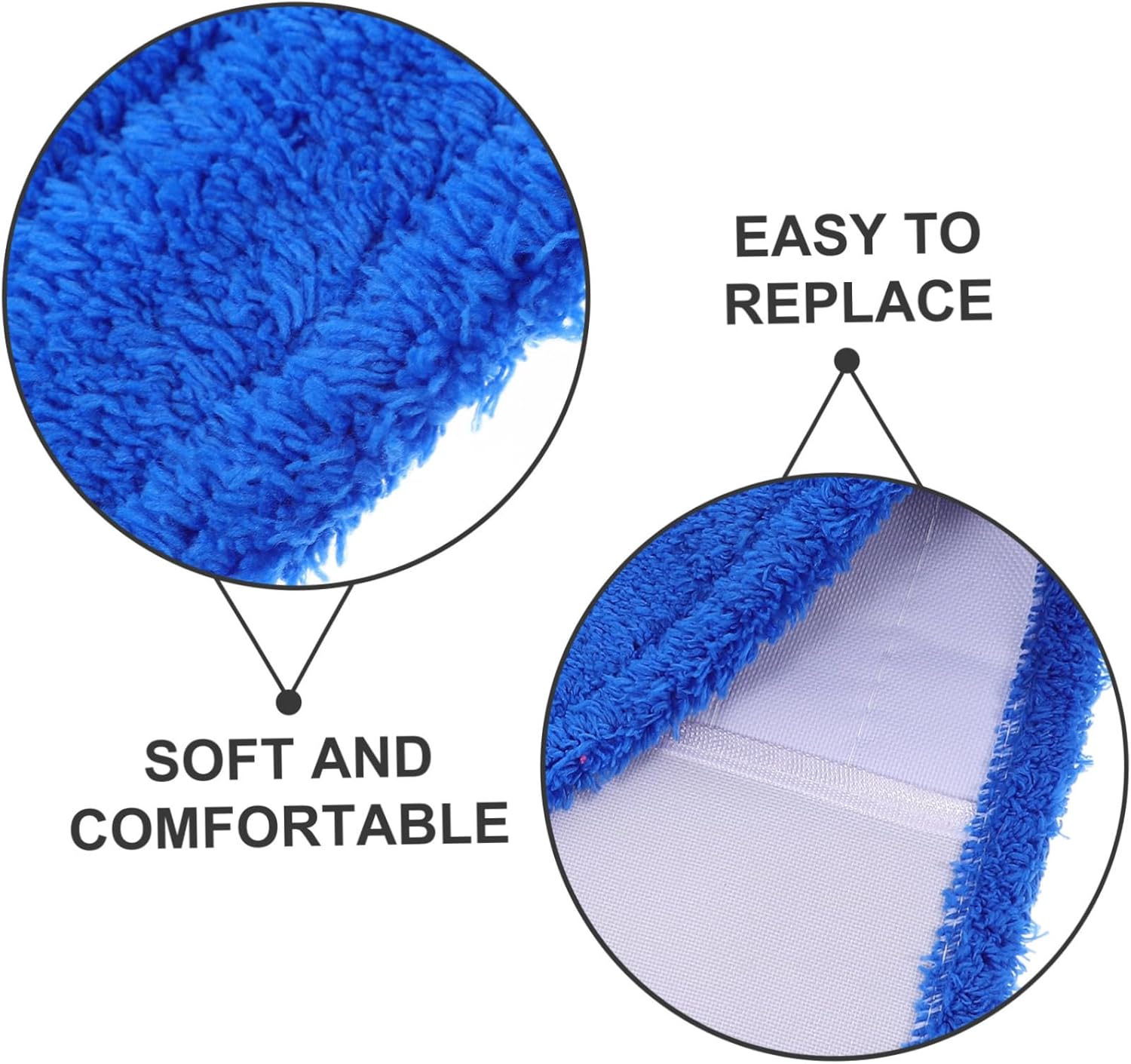 Minkissy 4PCS Coral Fleece Mop Pads Reusable