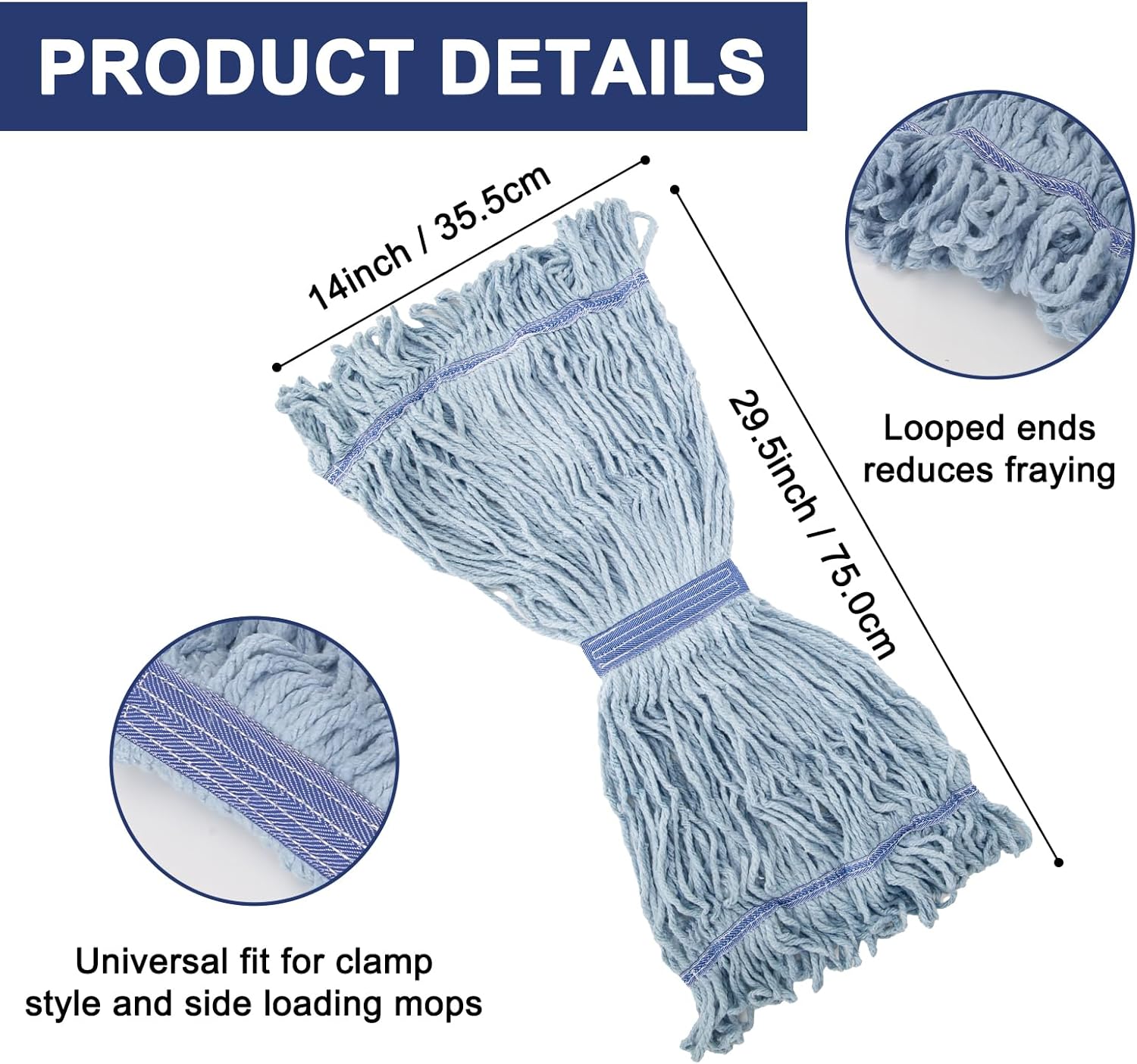 KeFanta 3 Pack Heavy Duty Mop Head Refill
