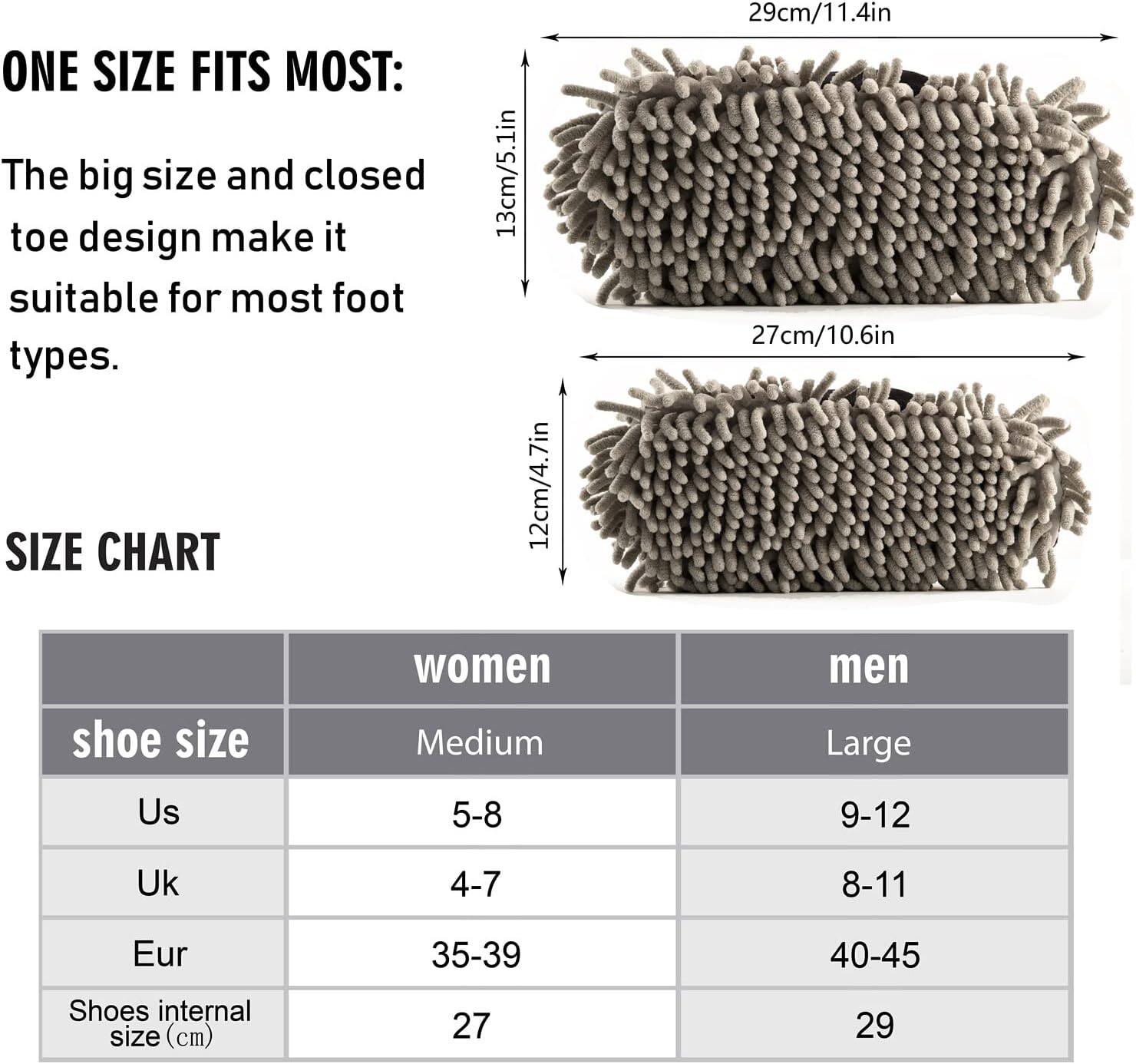 Bulletgxll Mop Slippers for Cleaning - Soft Microfiber Floor Mop Slippers