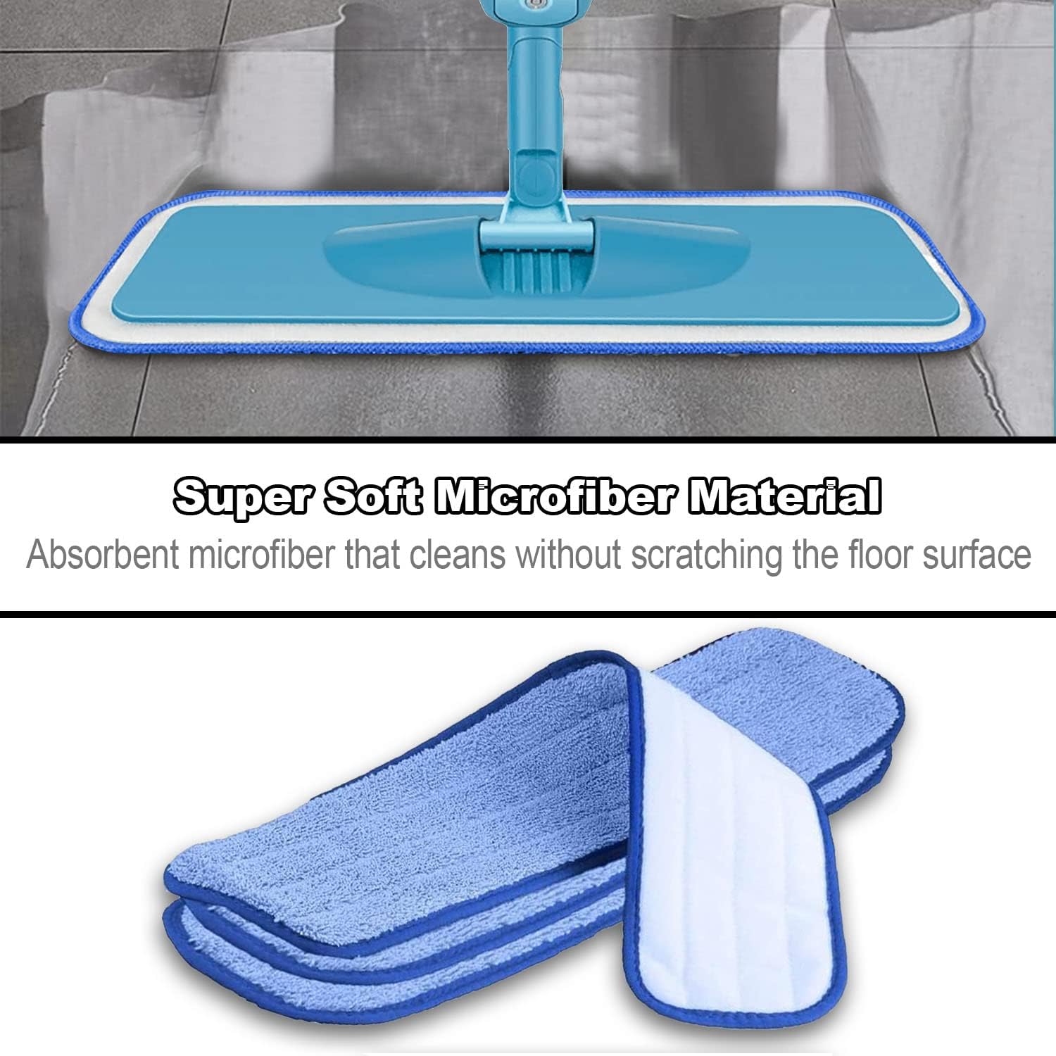 Replacement Microfiber Mop Heads Set of 2 2 Packs