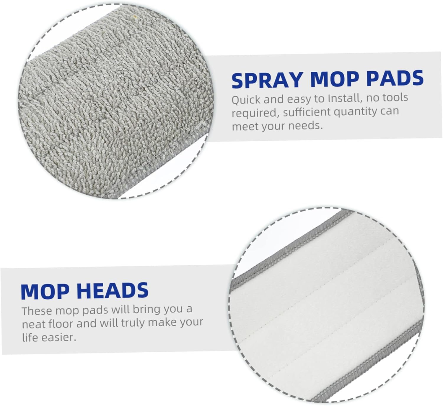Minkissy 5-Pack Washable Dust Mop Pads for Commercial Use