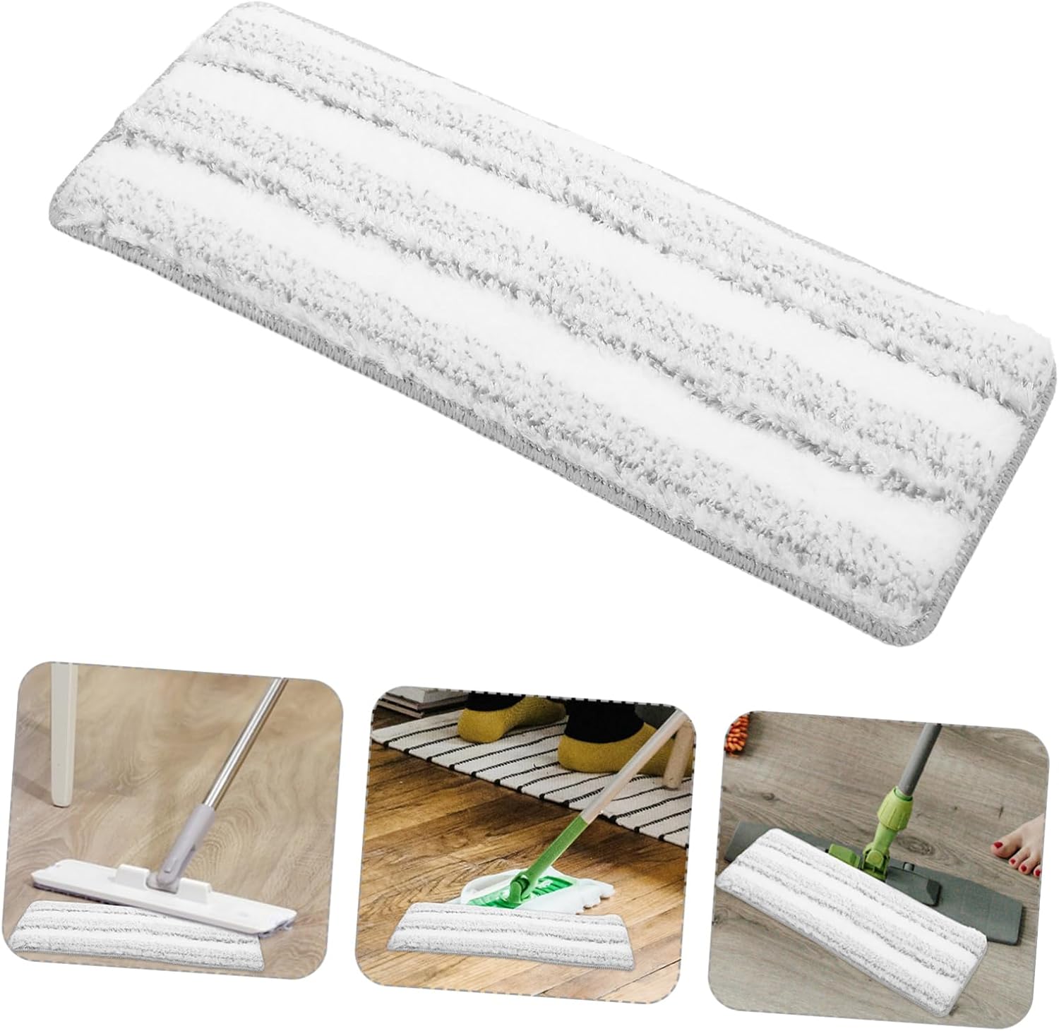 3pcs Washable Mop Pads Replacement for Floor Mopping