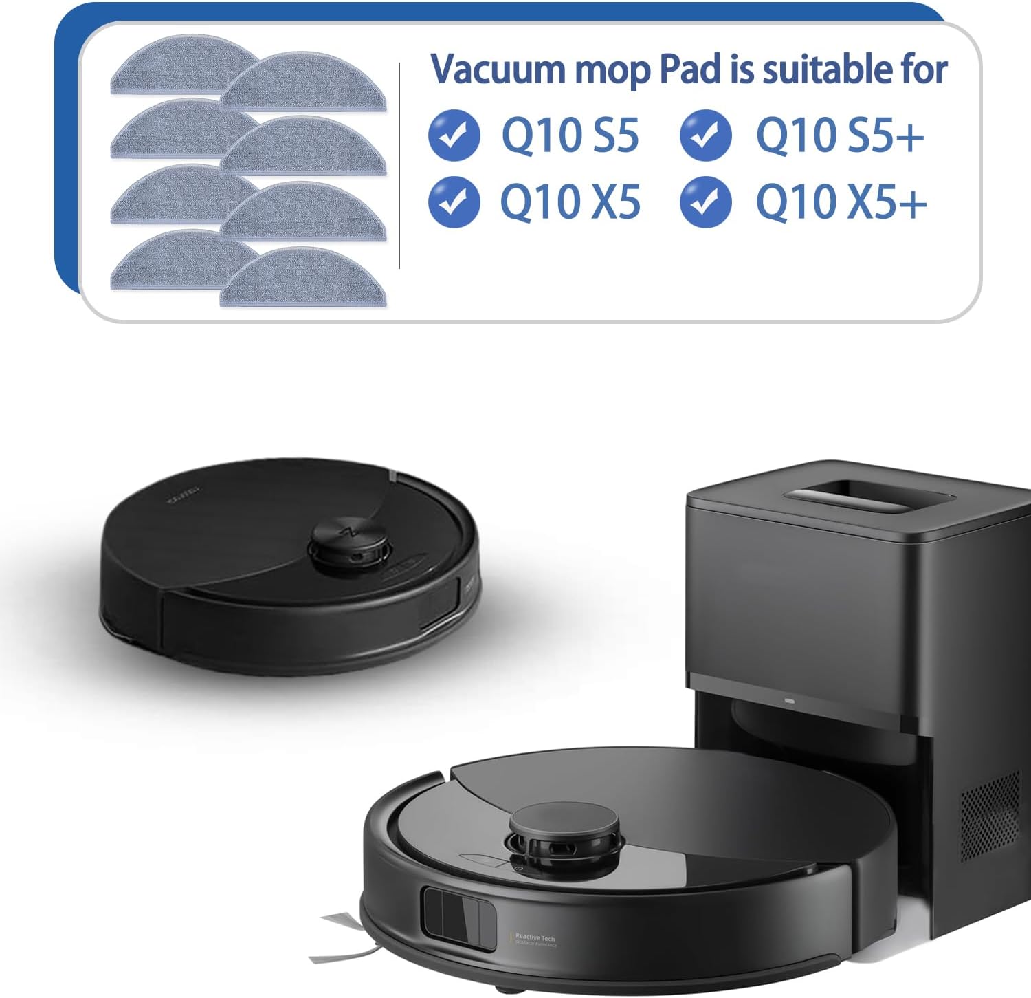 8 Pack Roborock Q10 Mop Cloth Replacement Pads