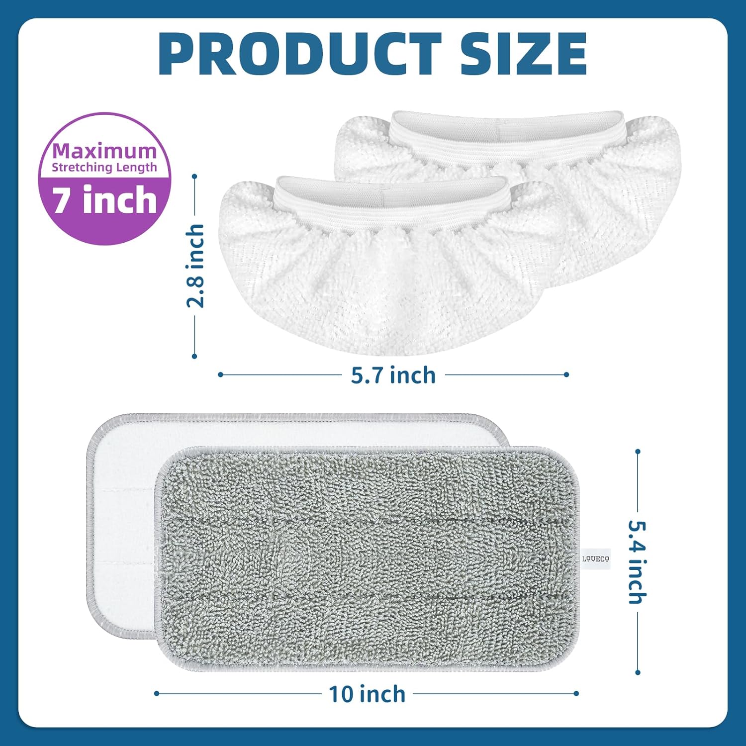 LOVECO Microfiber Steam Mop Pads 8-Pack for FEPPO Seyola