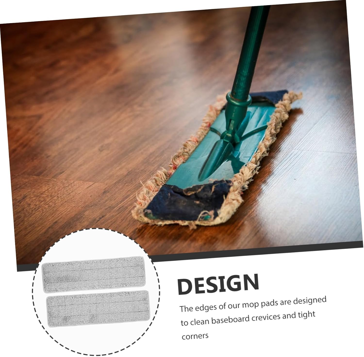 CALLARON 2 Pcs Reusable Fiber Mop Pads for Home Office Restaurant Cleaning