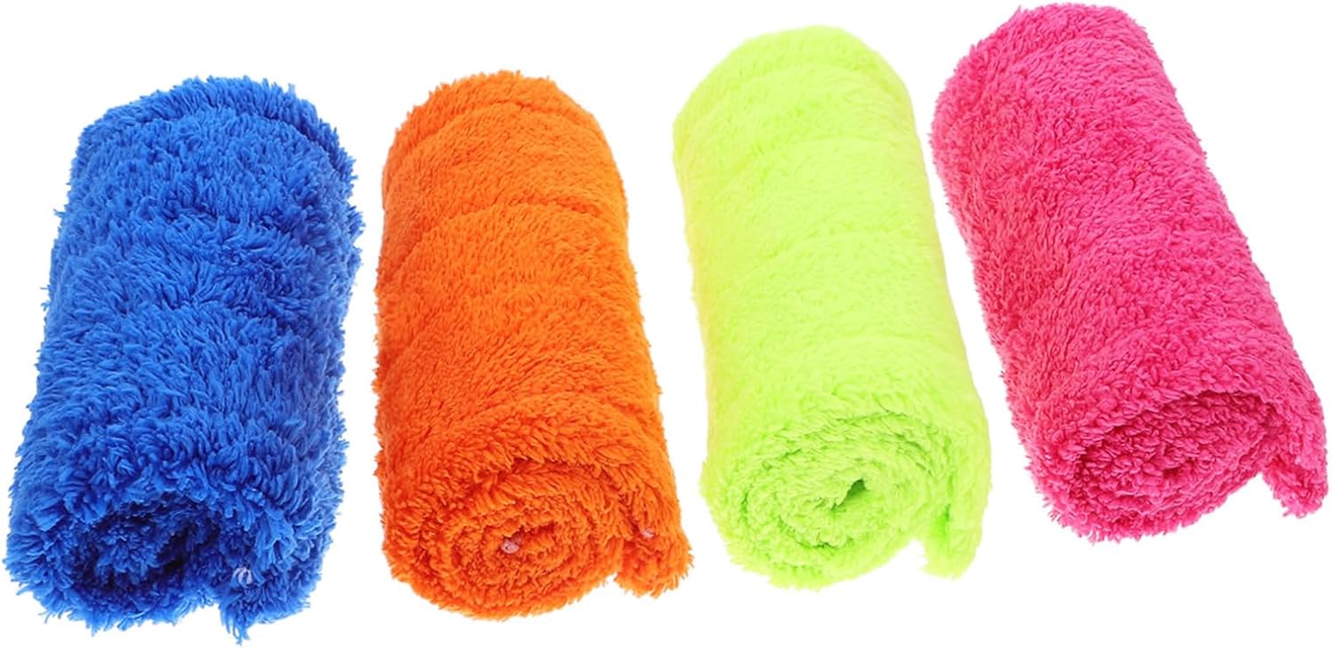 Minkissy 4PCS Coral Fleece Mop Pads Reusable