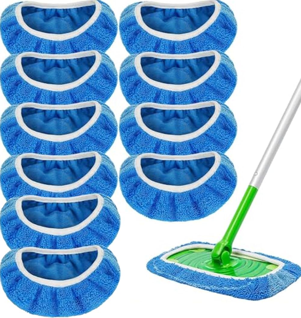 10 Pack Reusable Microfiber Mop Pads for Swiffer