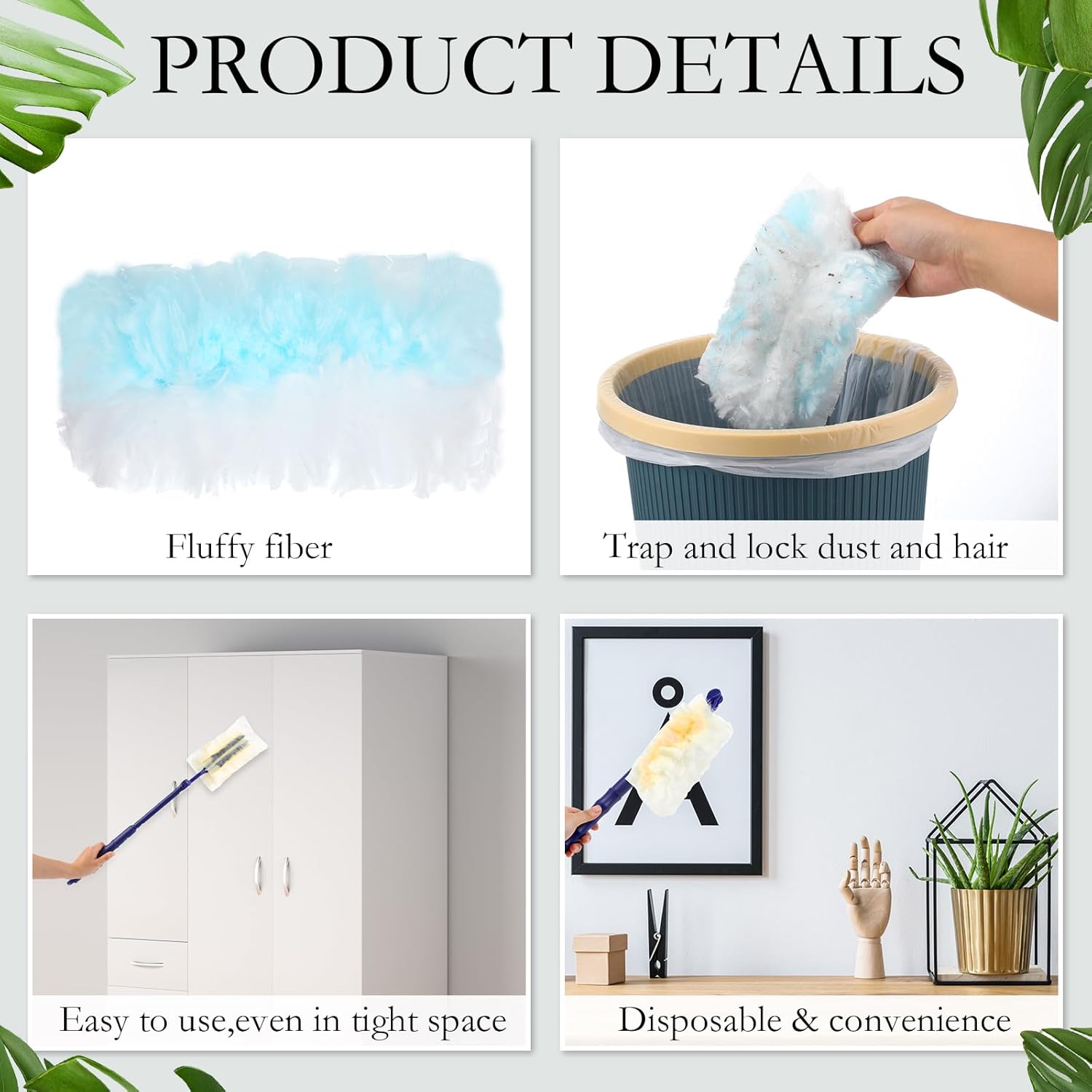 Maxcheck 180 Pcs 180 Disposable Duster Refills with 3 Handles
