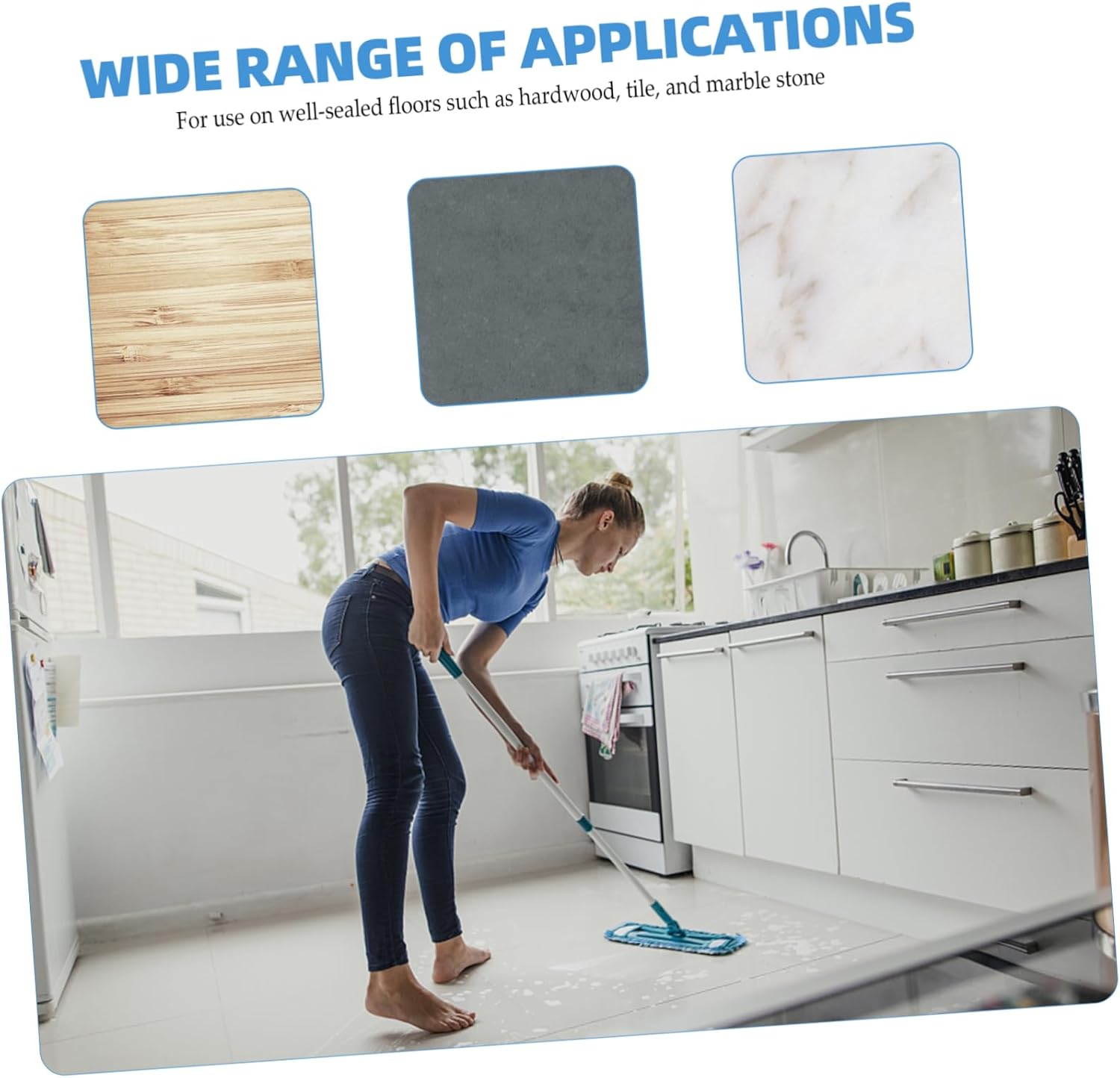 SHERCHPRY 2pcs Microfiber Mop Pads - Wet Dry Cleaning