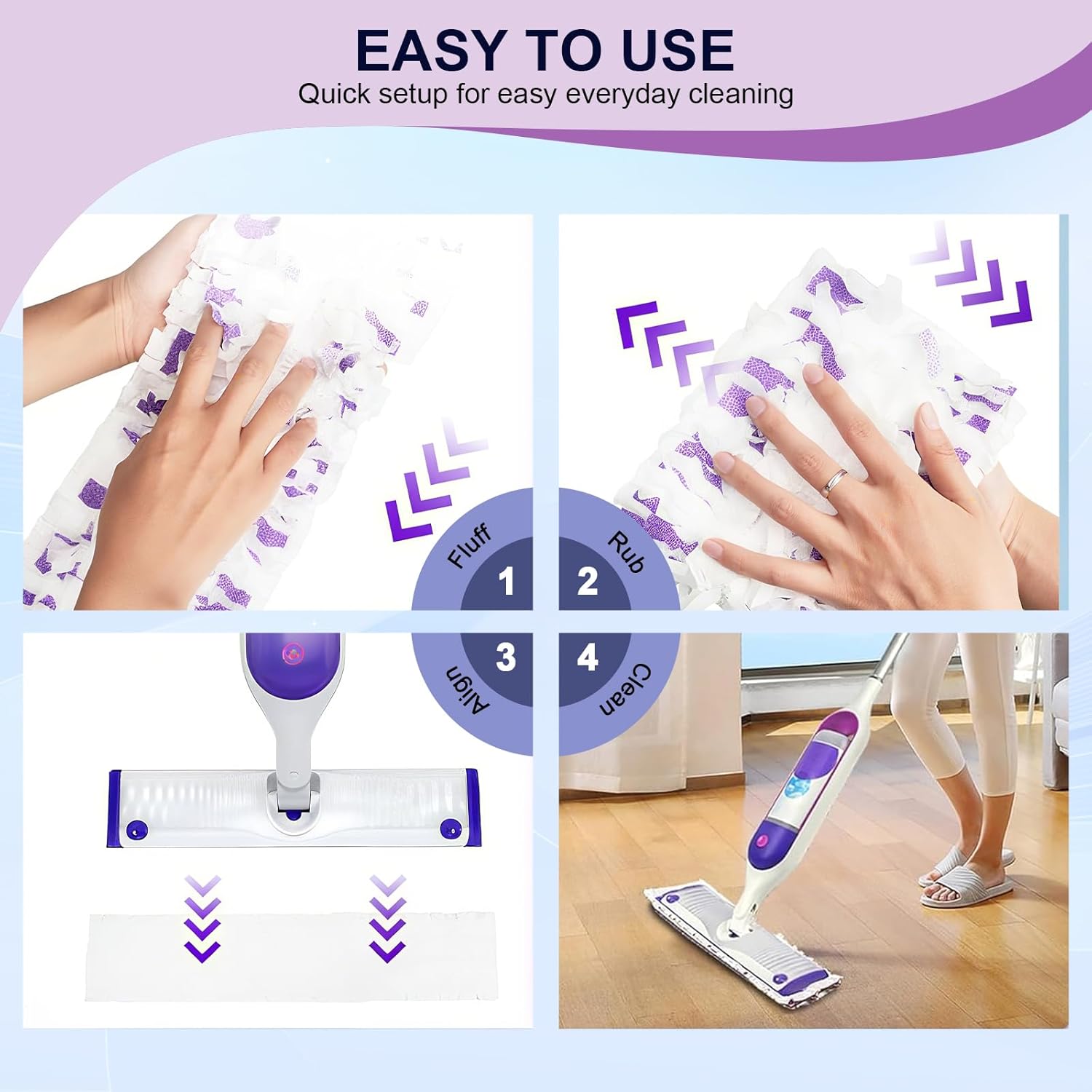 32 Count Power Mop Refill Pads 14-Layer Thickened for Deep Cleaning