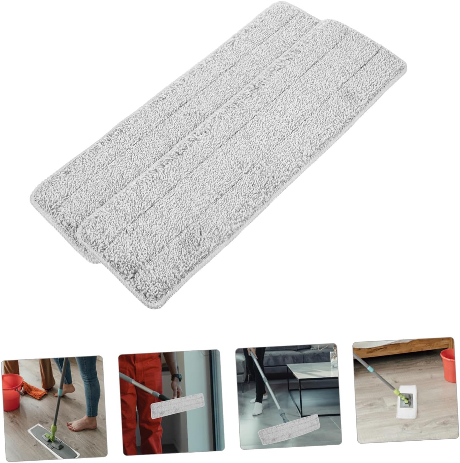 CALLARON 2 Pcs Reusable Fiber Mop Pads for Home Office Restaurant Cleaning