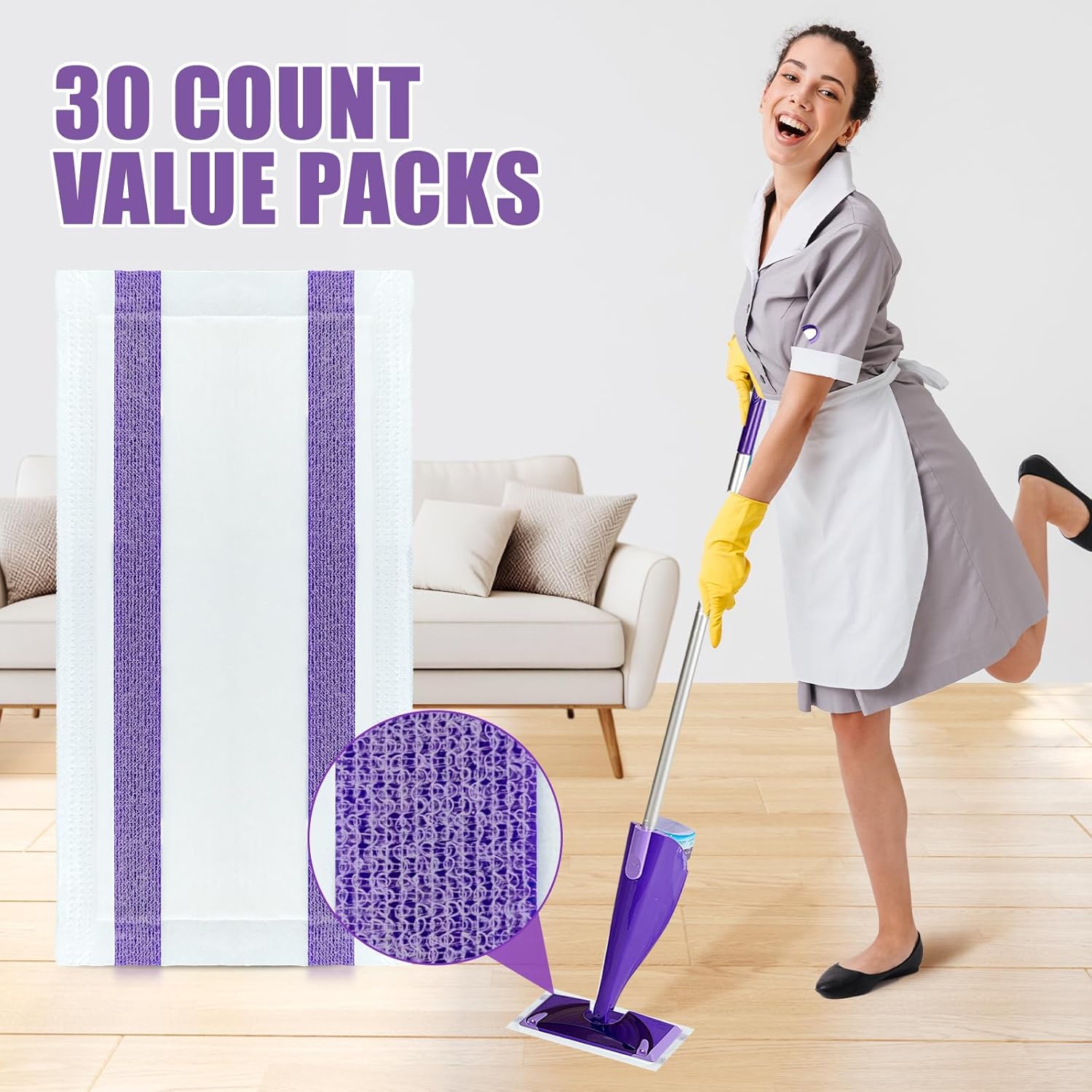 YFUARY 60 Count Swiffer Wet Jet Refill Pads Multi-Surface