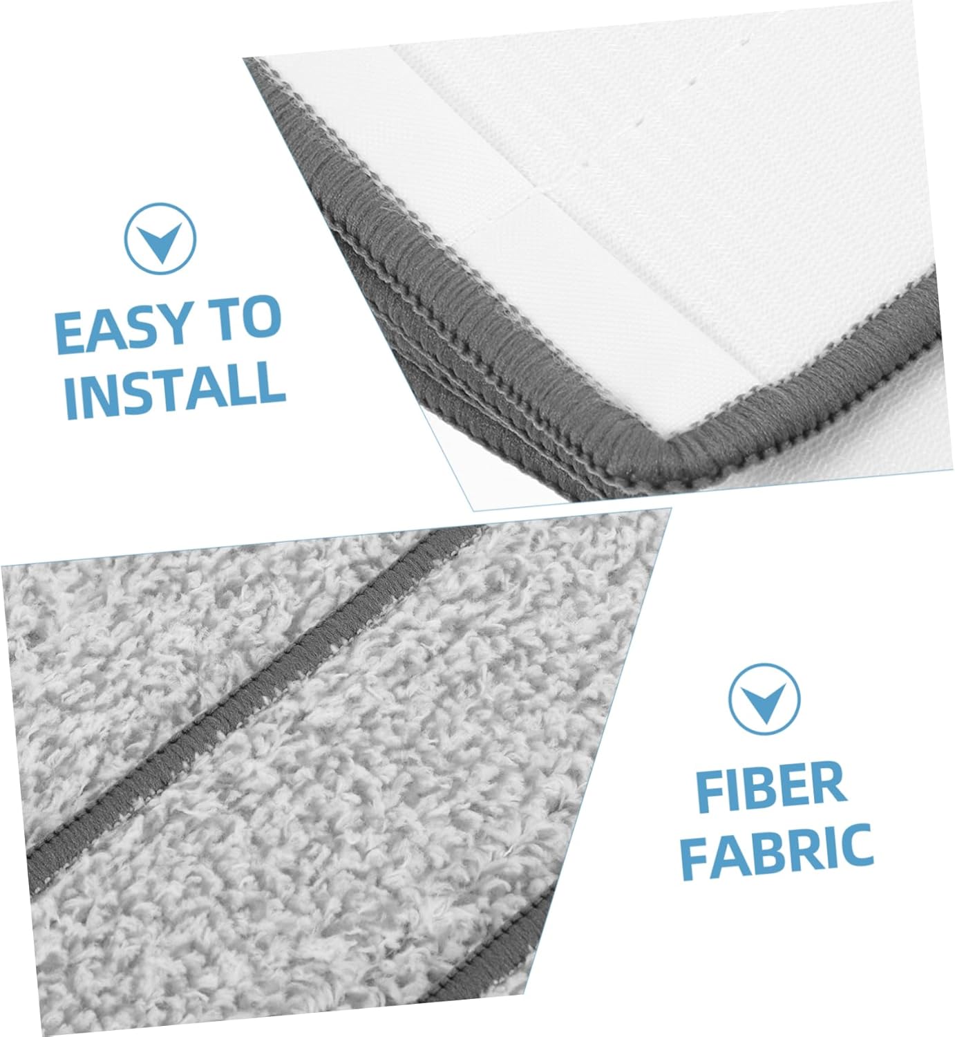 4pcs Microfiber Mop Replacement Pads - Flat Heads Grey