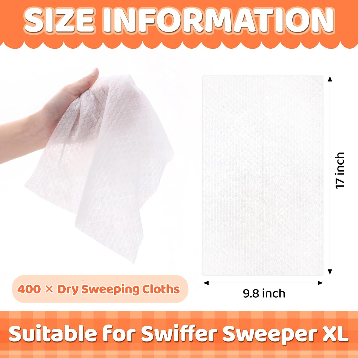 Maxcheck 400 Count XL Dry Mop Pads 17 x 98