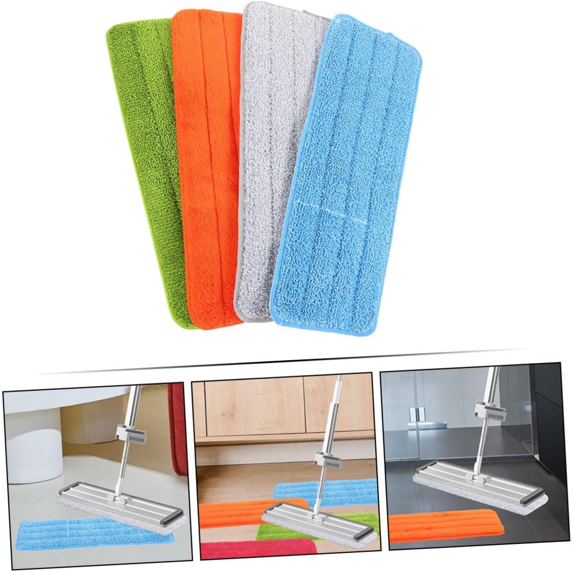 4Pcs Flat Mop Pads Replacement for Wet Dry Floor Cleaning 1