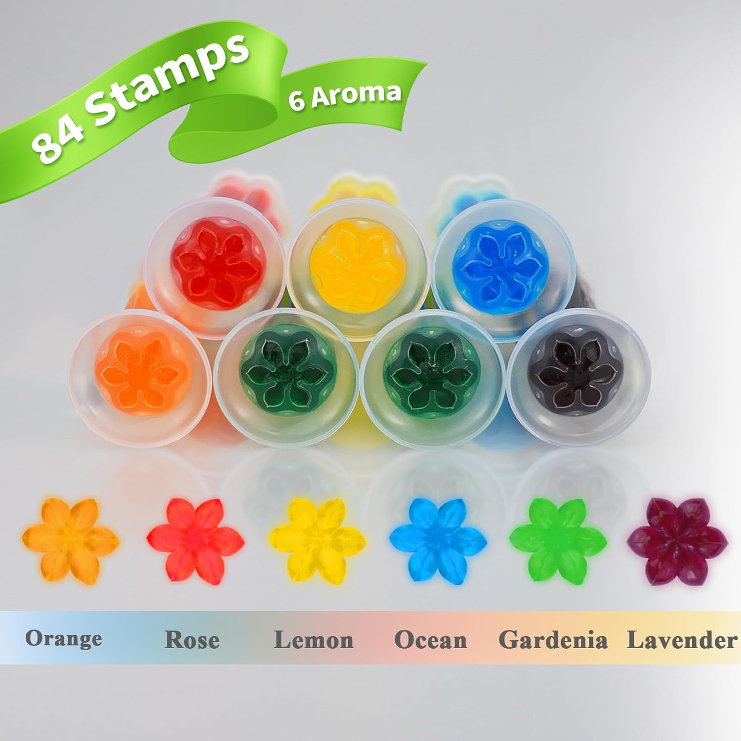 84 Flowers Toilet Gel Stamps - Fresh Scent Long-Lasting Cleaning
