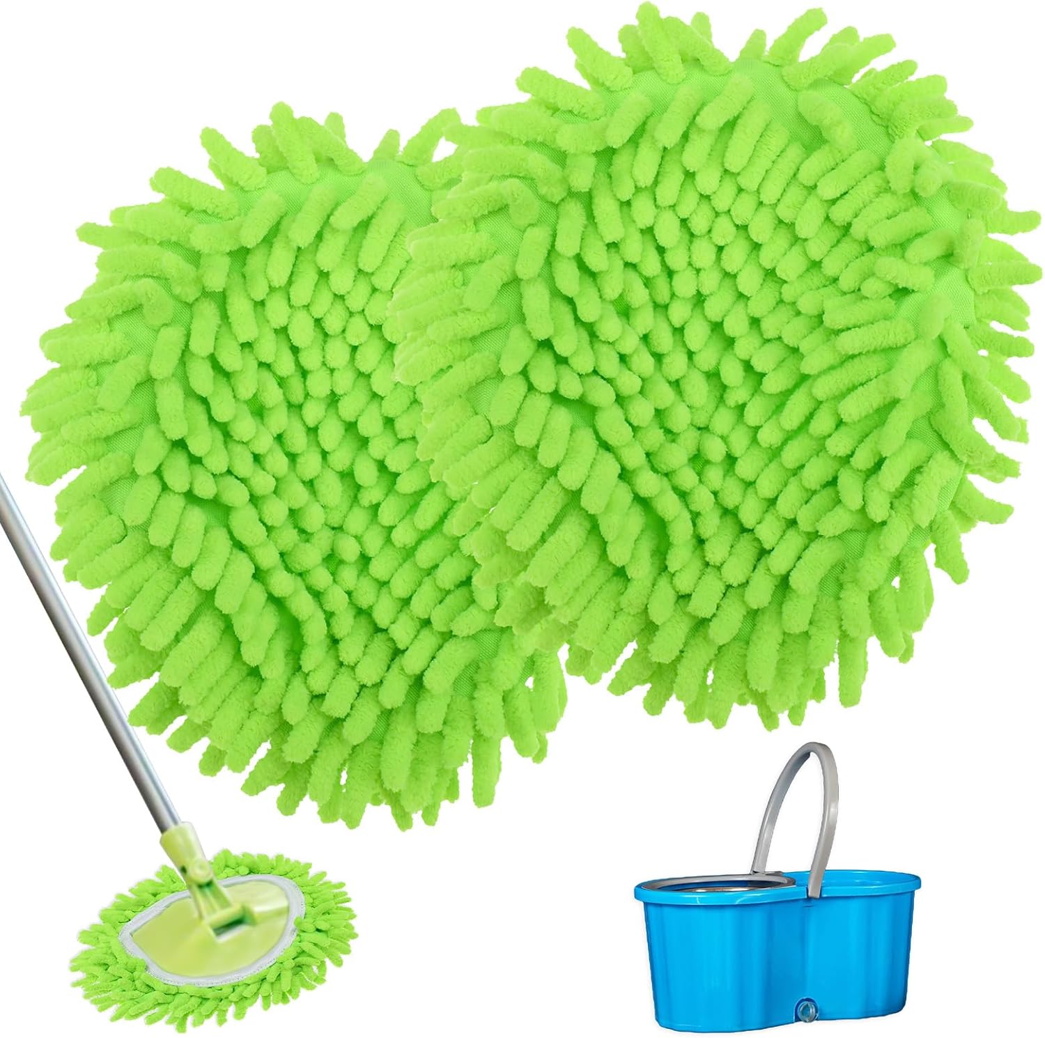 Yuomeaz 2 Pack Spin Mop Replacement Heads