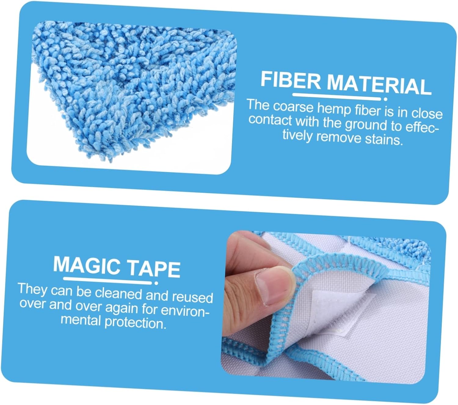 Microfiber Mop Pads Replacement - 2-Pack Wet Dry Mop Heads
