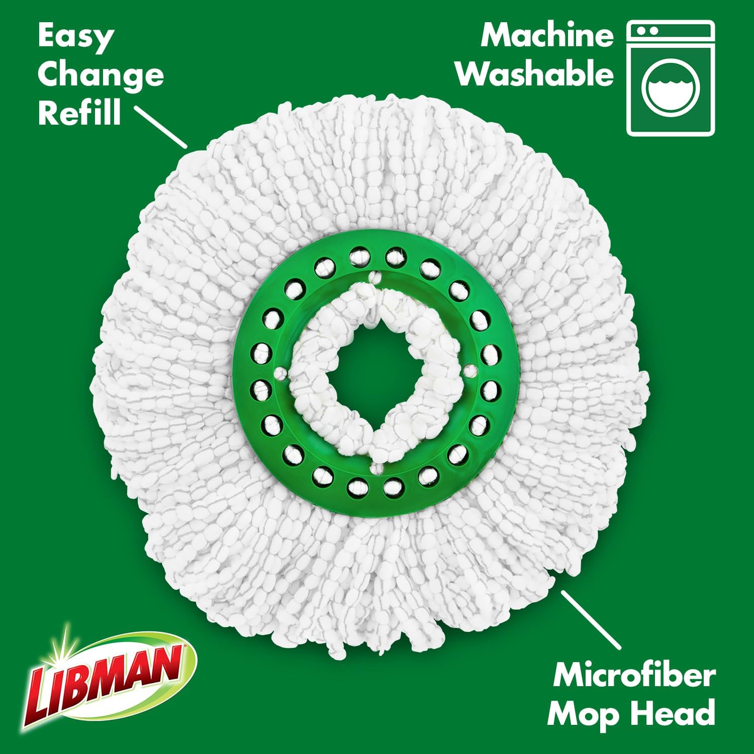 Libman Tornado Spin Mop Refills - 4-Pack Microfiber Heads