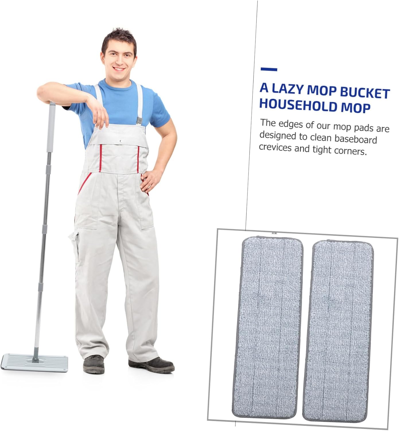 CALLARON 2pcs Microfiber Mop Pads for Hardwood Tile Marble