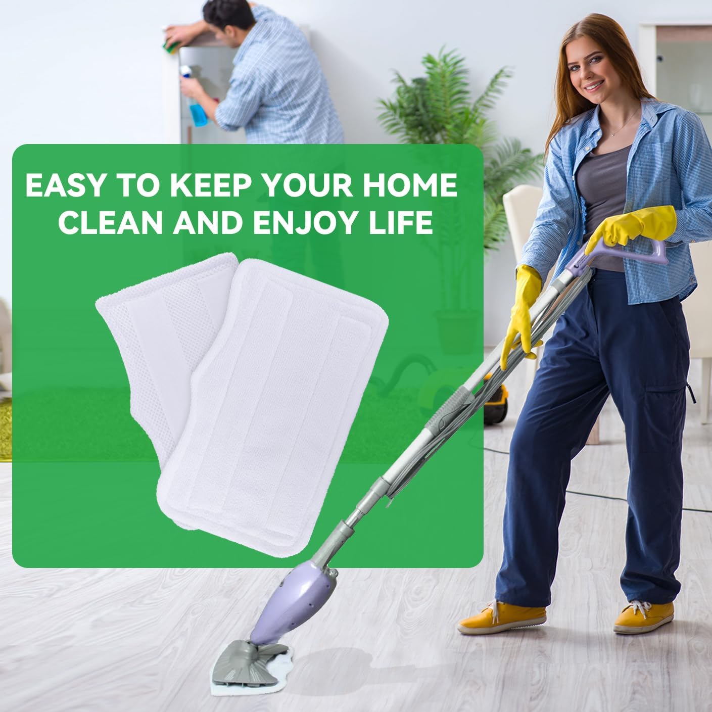 Sgizoku Steam Mop Pads 5 Pack - Washable Microfiber for Shark Steam Mop