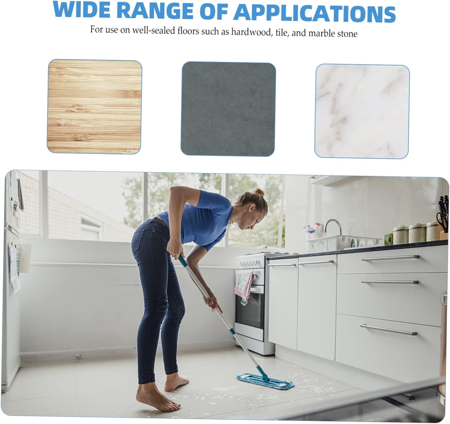 4pcs Washable Mop Pads Reusable Cleaning Replacement for Hard Floors