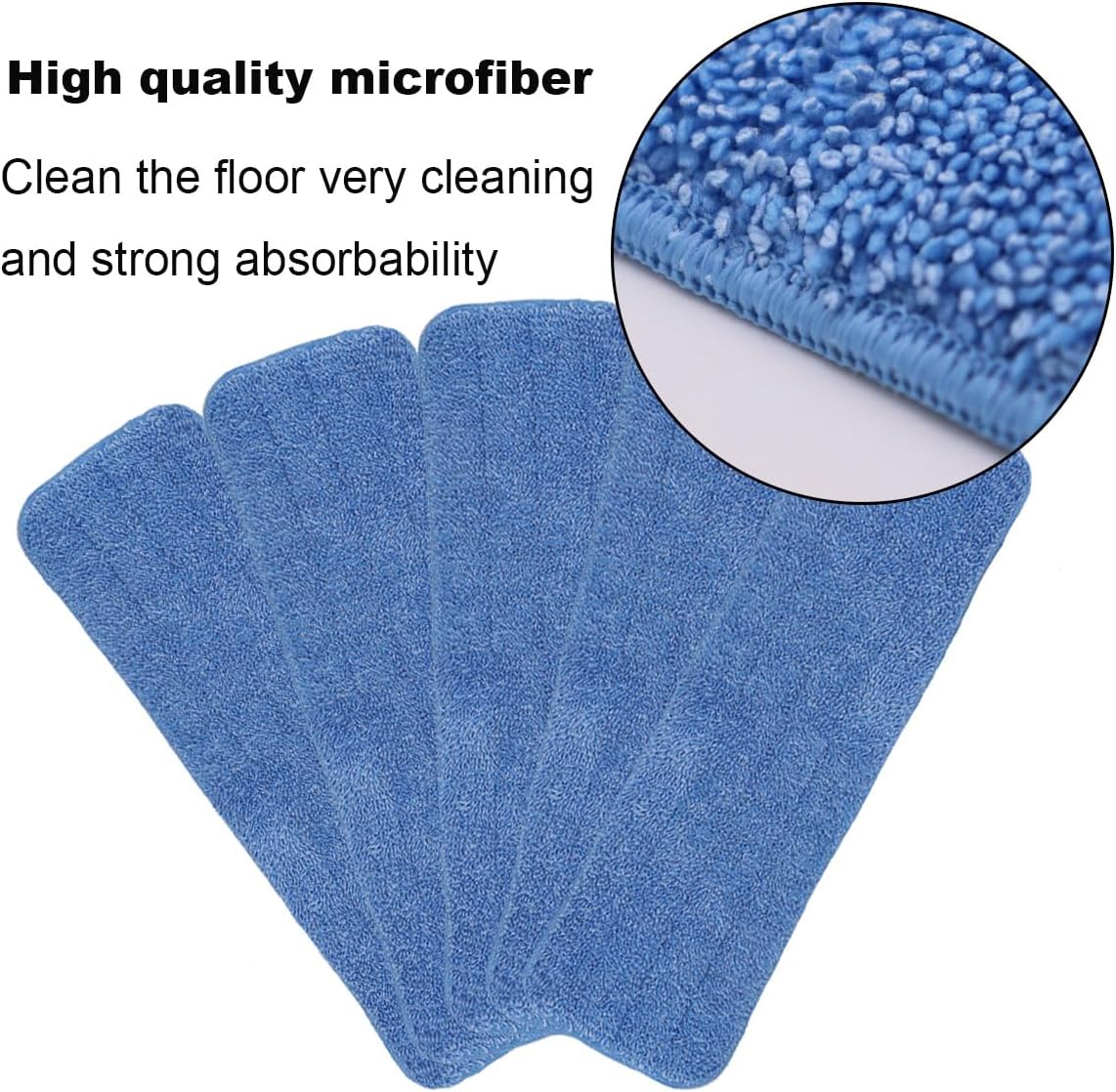 10 Pack 18 Inch Microfiber Spray Mop Pads - Reusable Streak-Free