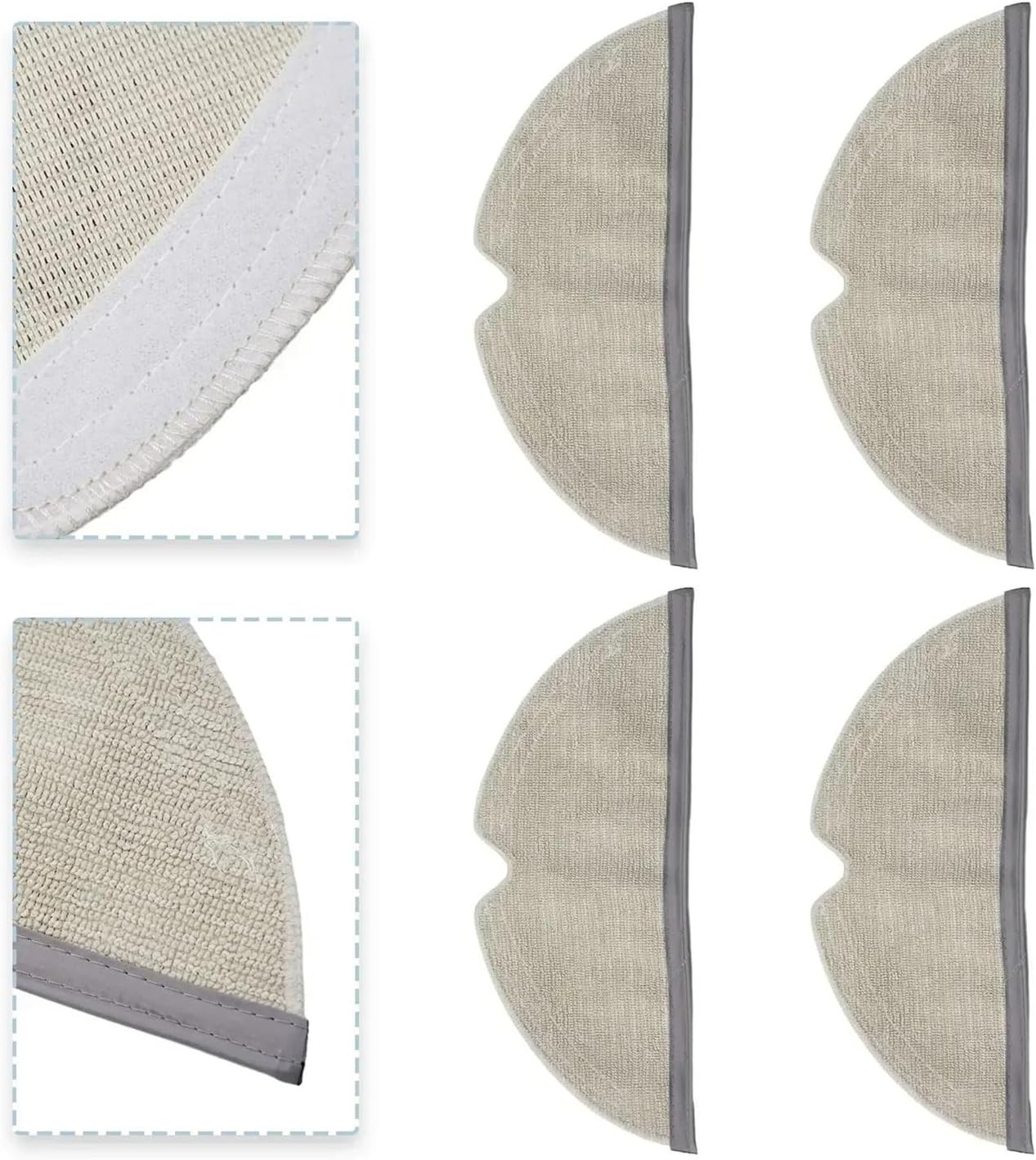 4PCS Mop Pad Replacement for Roborock Q8 MAX MAX Plus