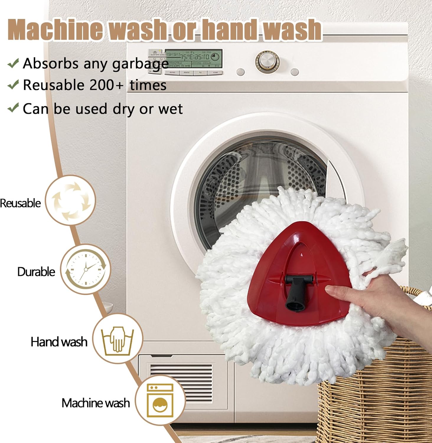 SureOBliss 5PCS Spin Mop Replacement Heads for Ocedar