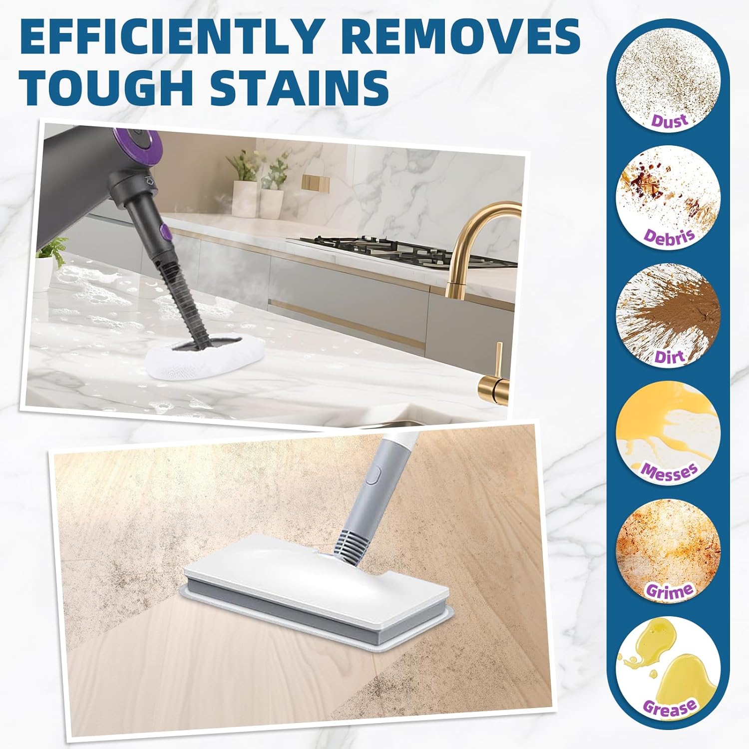 LOVECO Microfiber Steam Mop Pads 8-Pack for FEPPO Seyola