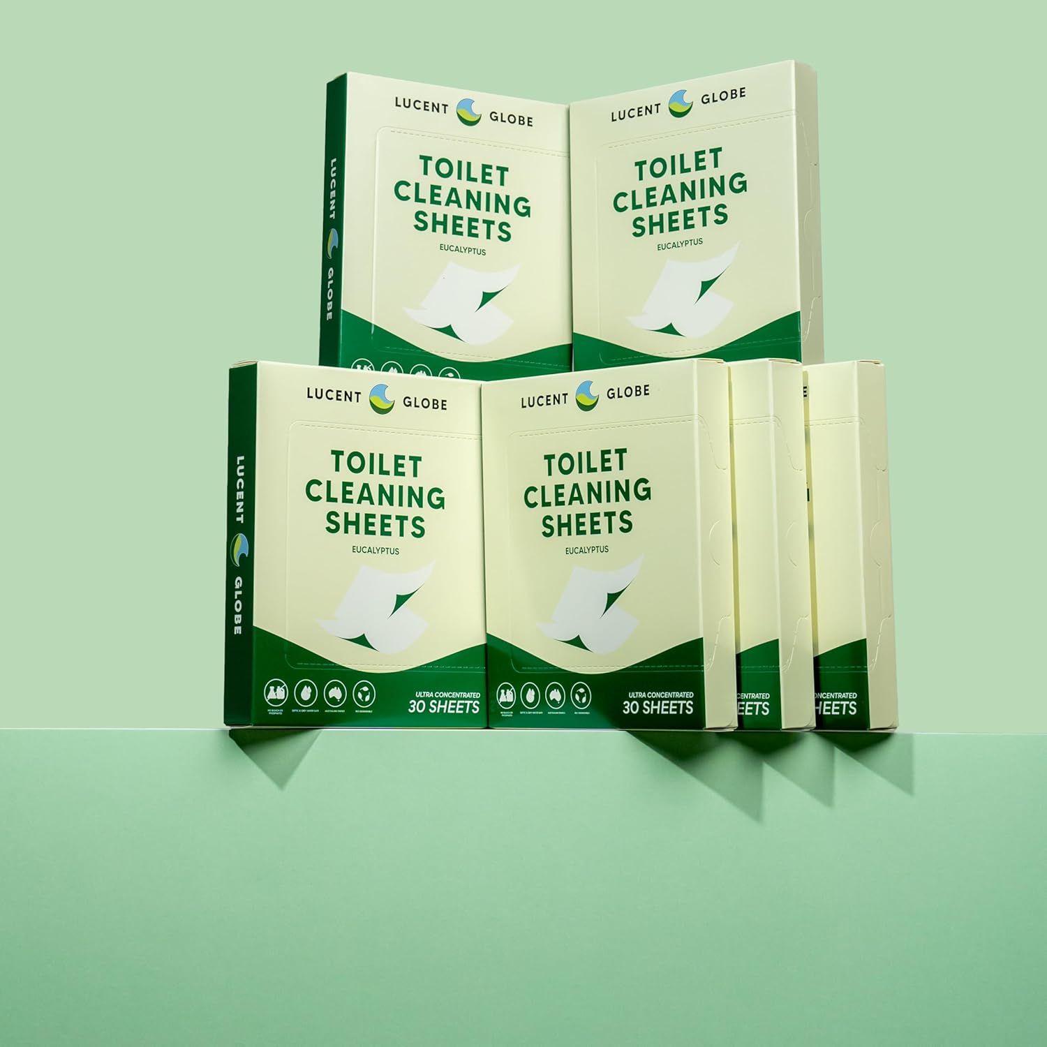 Lucent Globe Toilet Cleaning Sheets - Eucalyptus Fresh Septic Safe