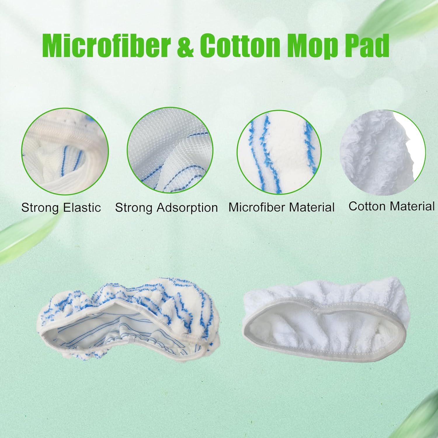 WVYNUYQP Reusable Cotton Microfiber Mop Paddles 4 Pack
