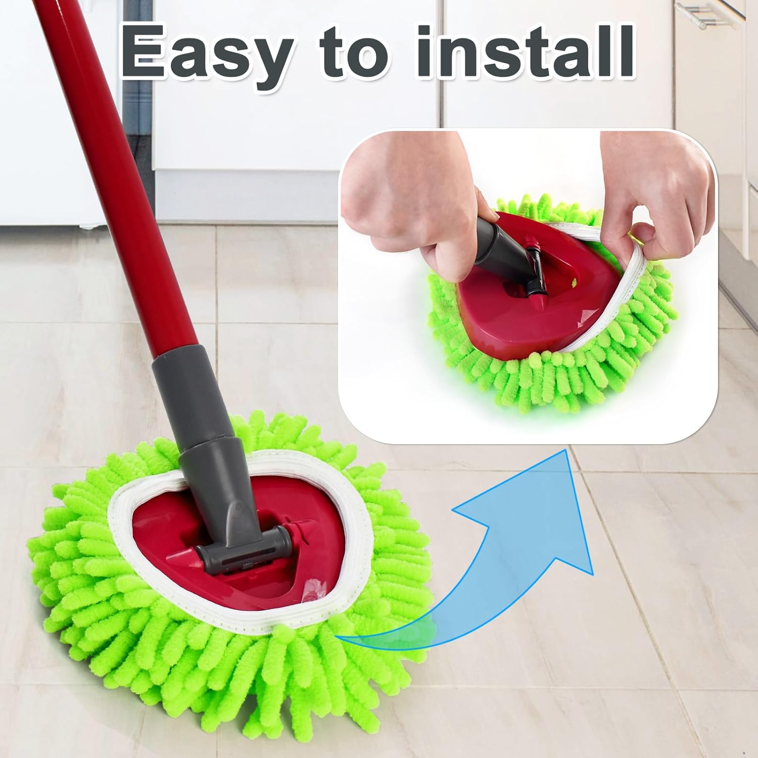DLAIMI 6-Pack Spin Mop Head Replacement for RinseClean 2 System