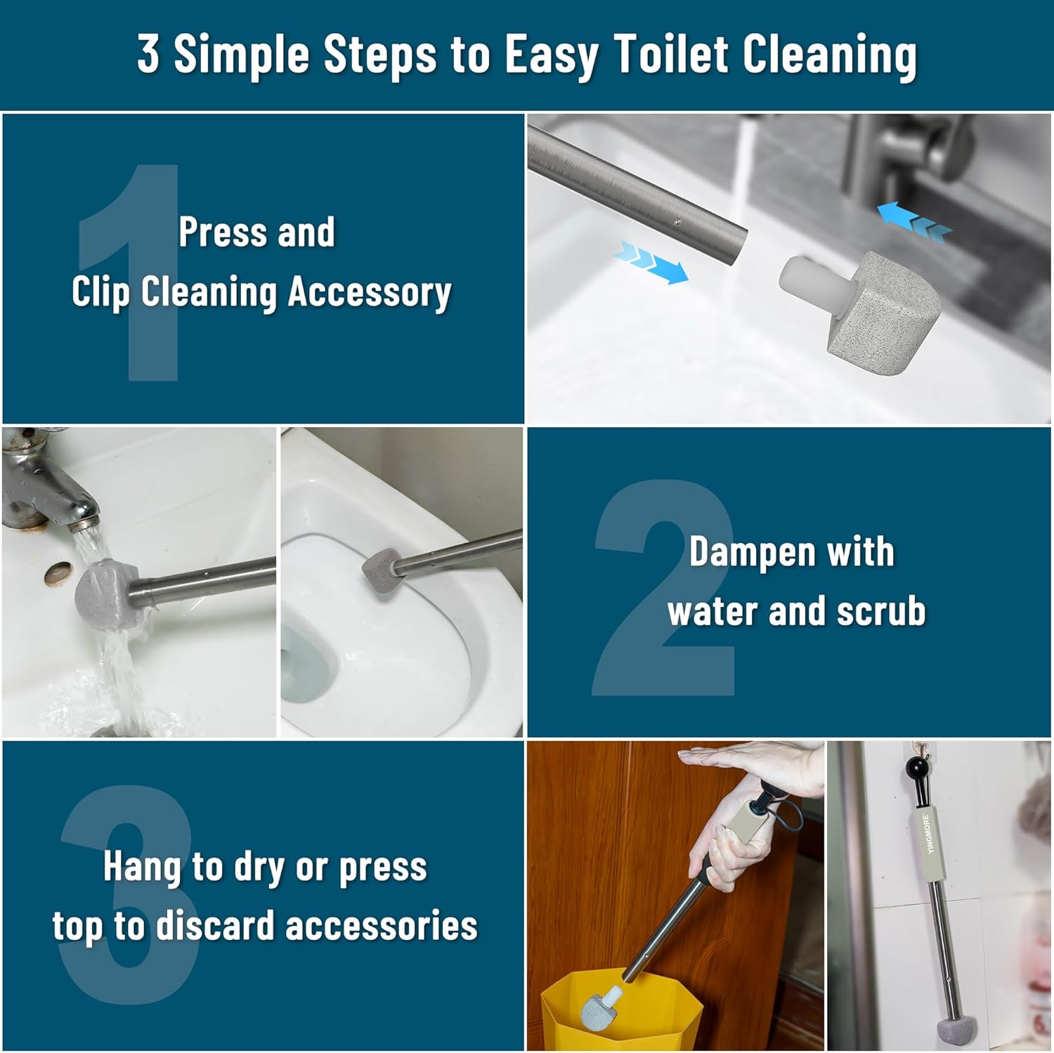YINGMORE Pumice Stone Toilet Cleaner with Long Handle 1