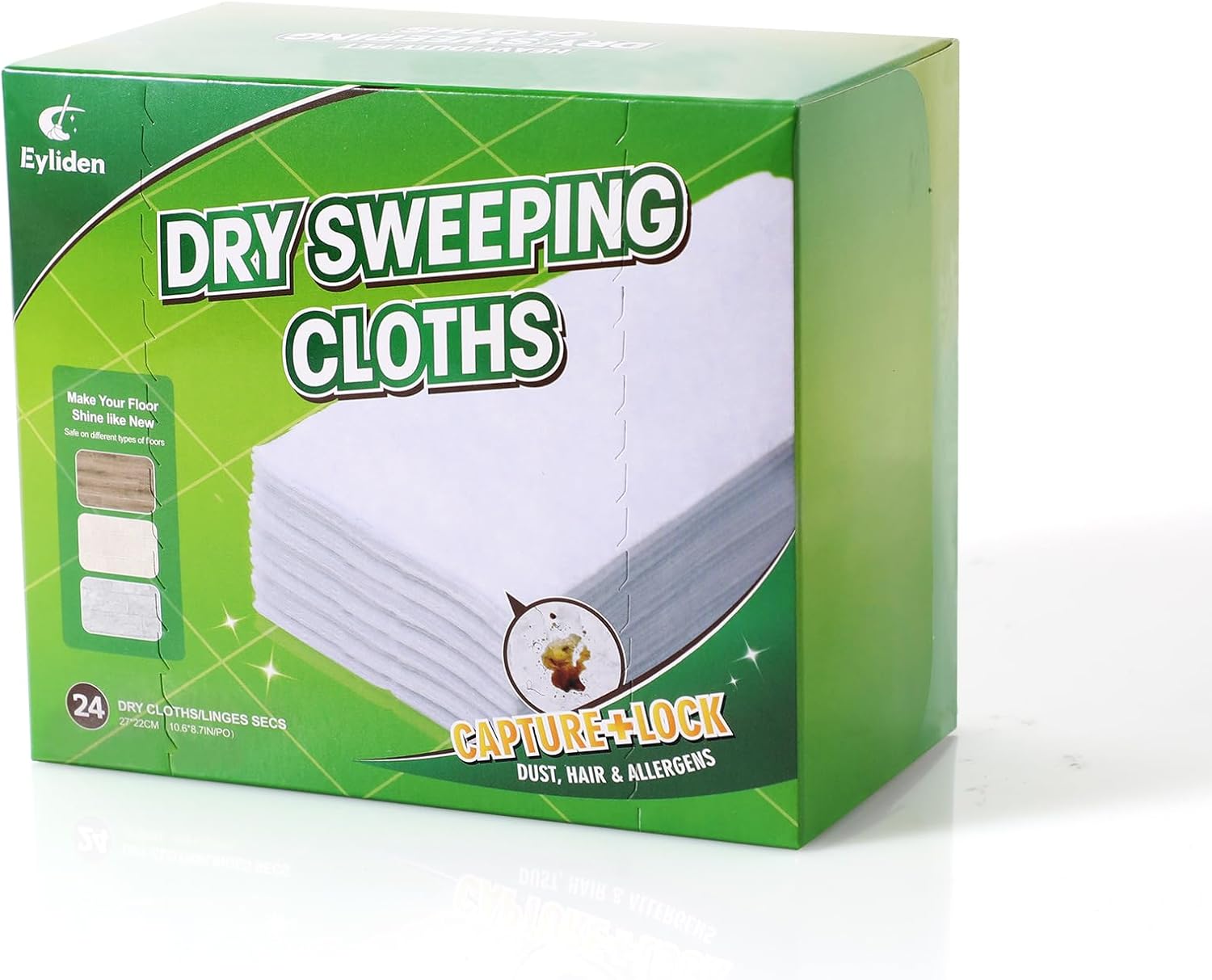 Eyliden 24 Count Dry Mop Pads for 10 Inch Sweeper Mops