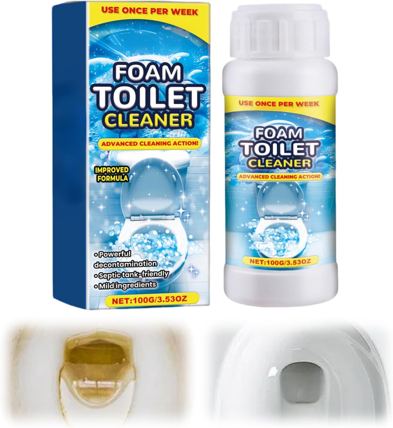 Juvhot Foam Toilet Cleaner - Septic Safe Powerful