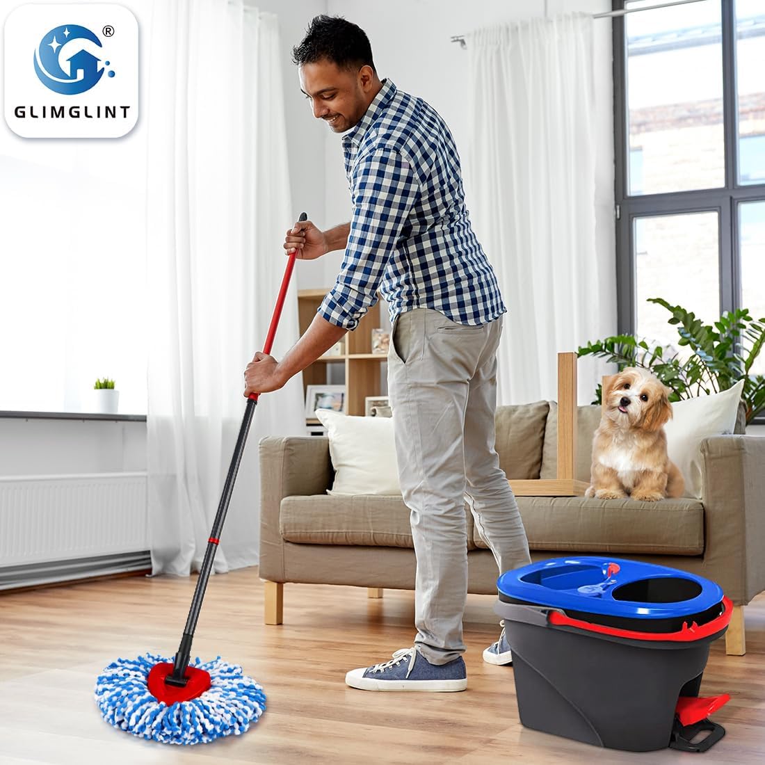 GLIMGLINT Mop Heads 3 Pack for RinseClean 2 Tank System