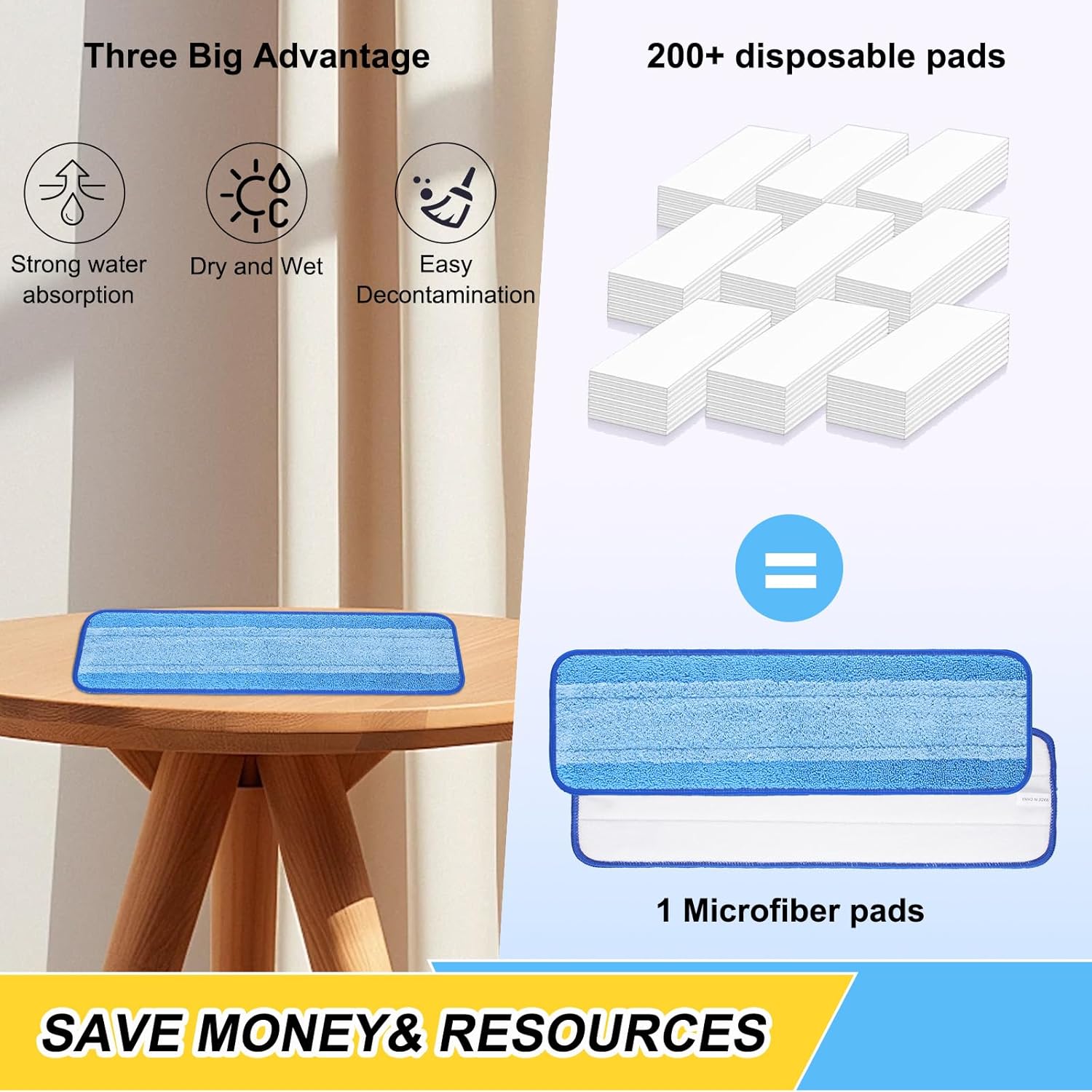 8 Pack 18 Inch Reusable Microfiber Spray Mop Replacement Heads