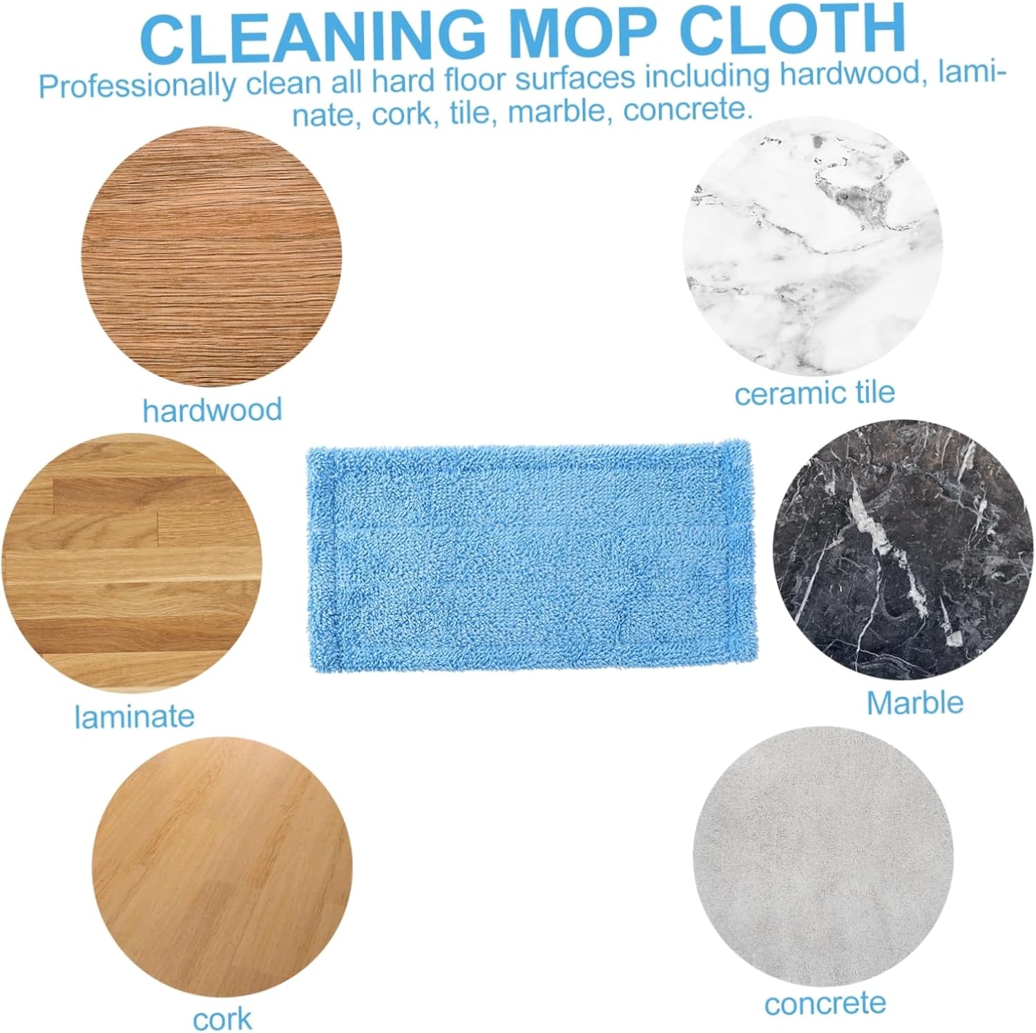 FRCOLOR Microfiber Mop Pad Replacement Reusable