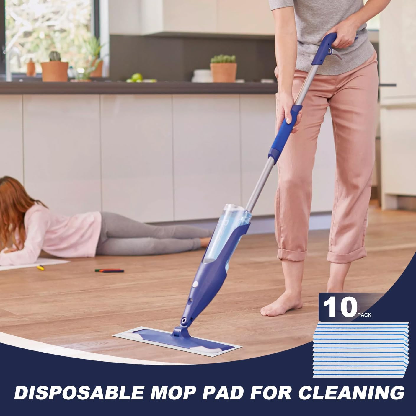 10 Pack Microfiber Mop Pads for 16-18 Hook Loop Mops 1