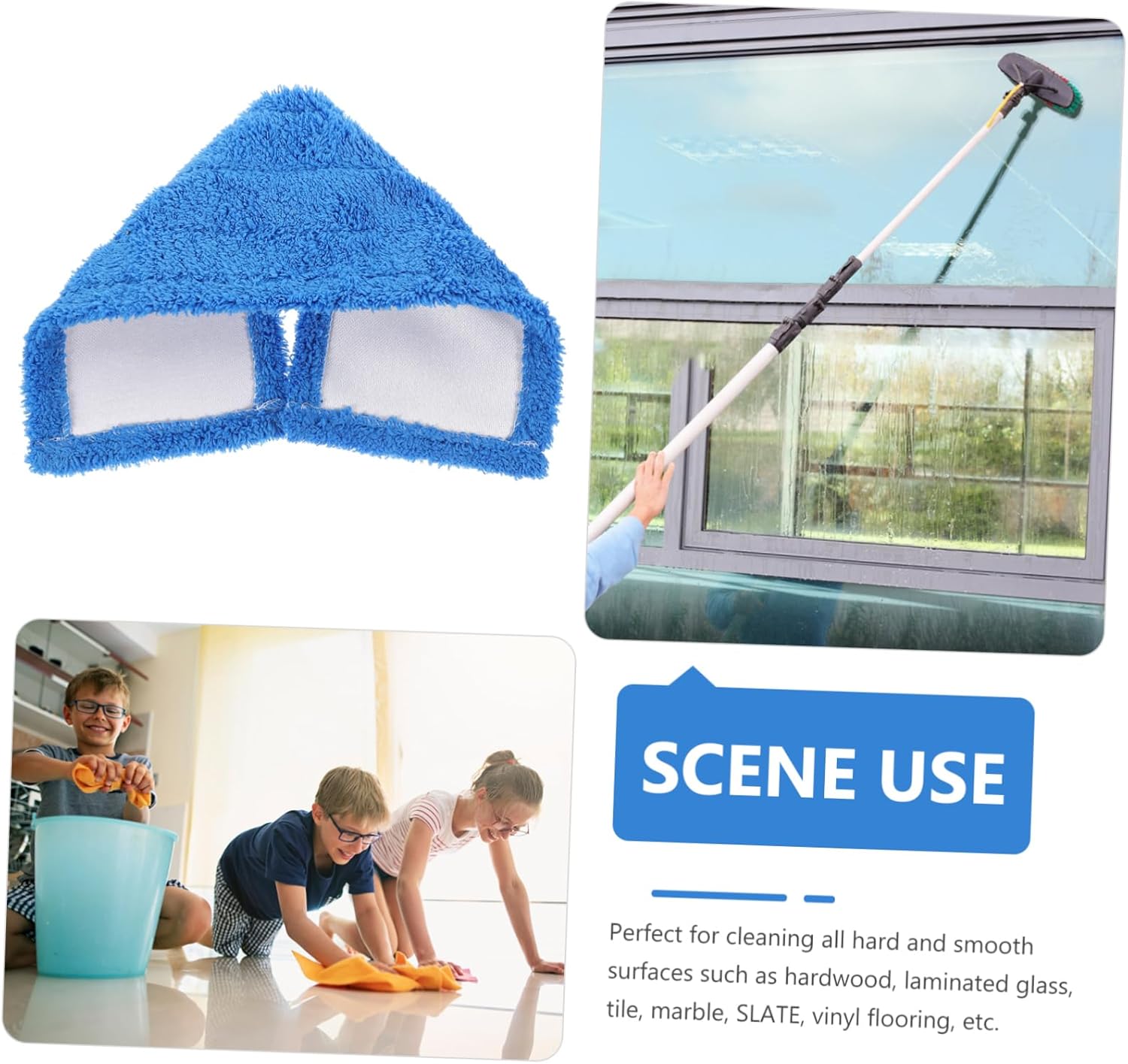 CALLARON Microfiber Dust Mop Replacement Head Blue
