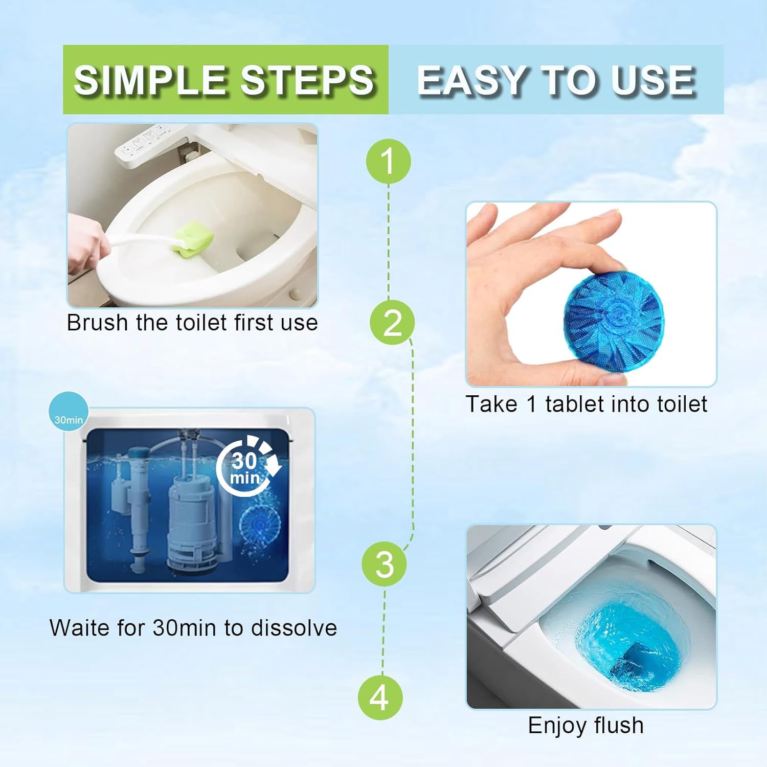 Msvvko Toilet Bowl Cleaner Tablets 40 Pcs