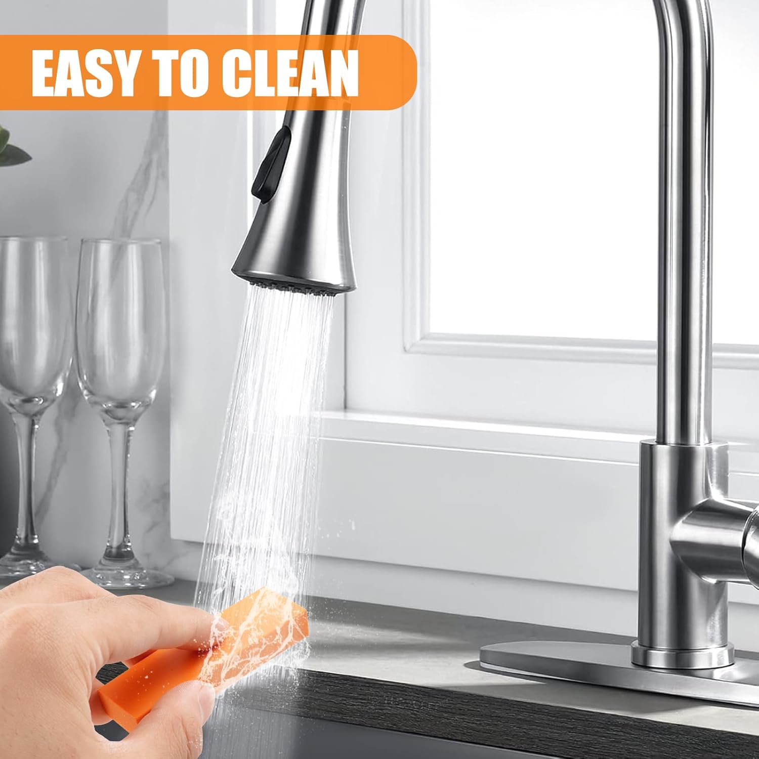 8Pcs Stainless Steel Decontamination Eraser for Kitchen Bathroom and More