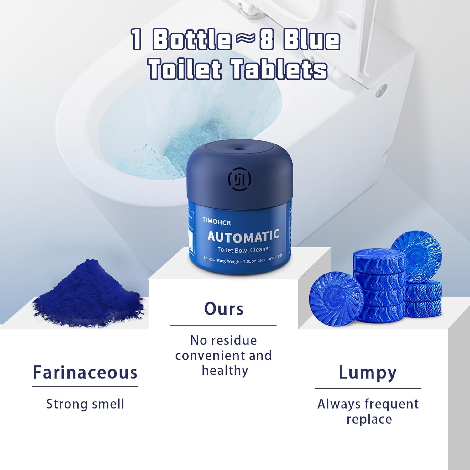 TIMOHCR Toilet Bowl Tablets with Light Lemon Scent