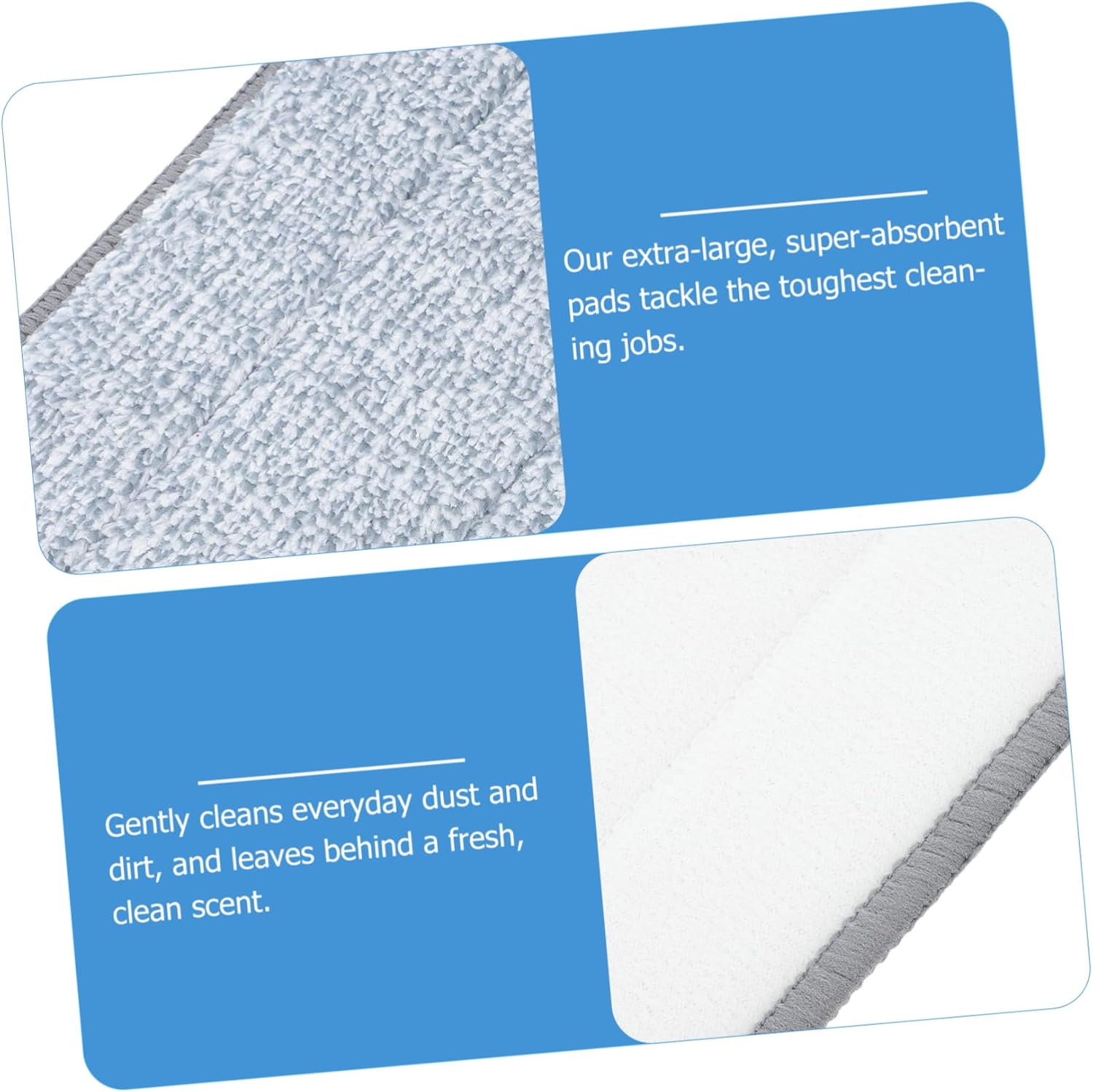 2pcs Microfiber Mop Pads Reusable Floor Cleaning Cloth