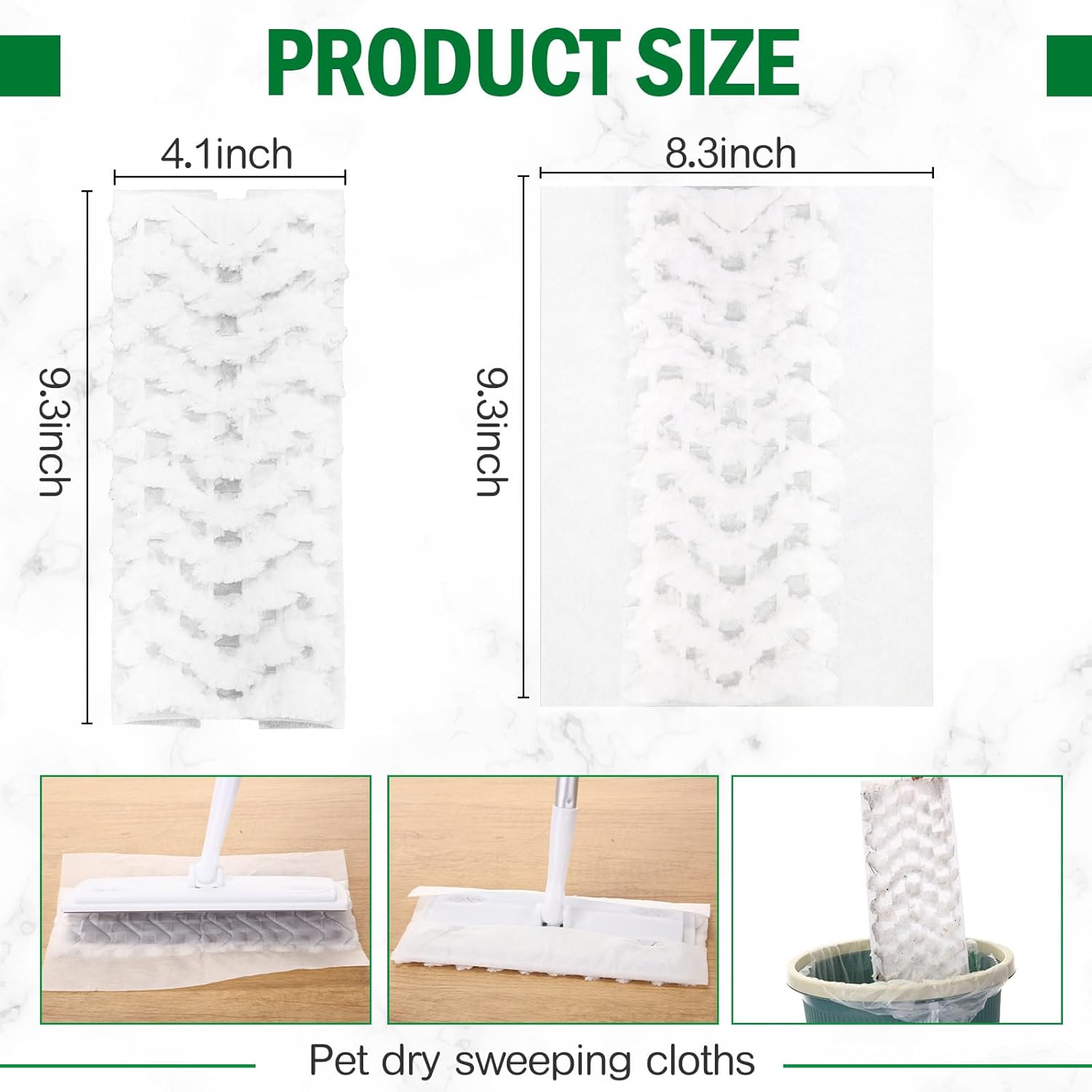 Gejoy 300 Count Heavy Duty Dry Mop Pads for Swiffer Sweeper