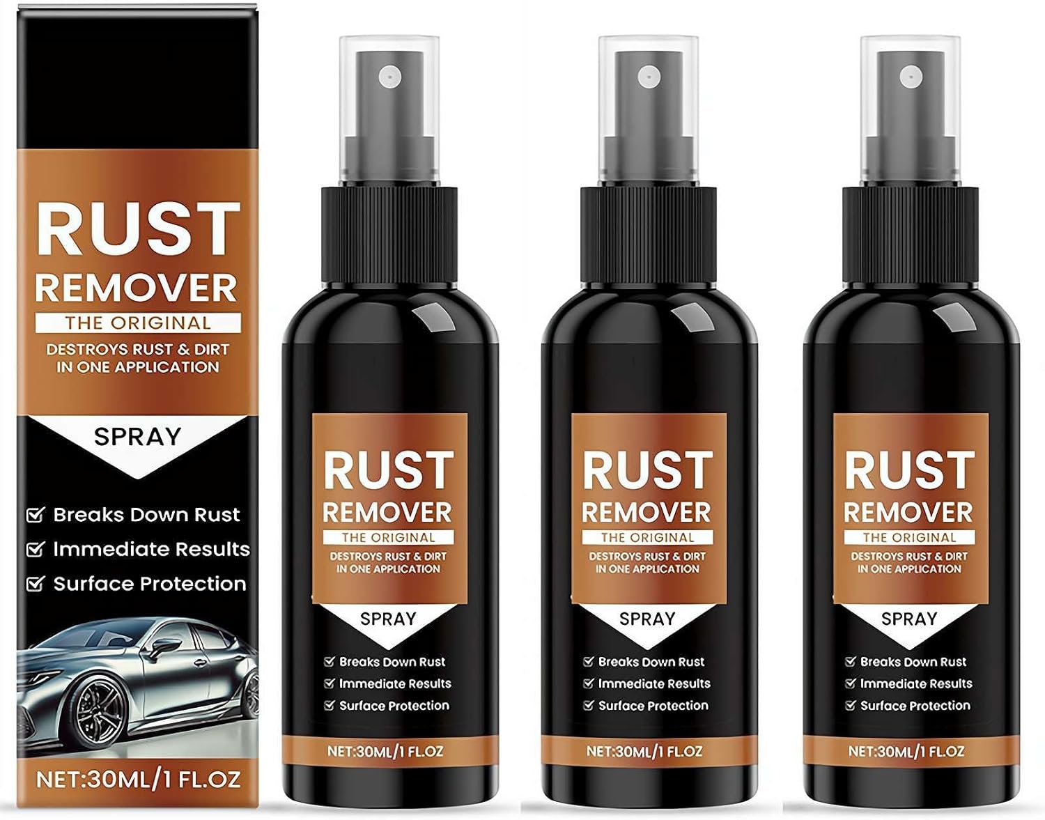 Fast-Acting Rust Remover Spray 3PCS